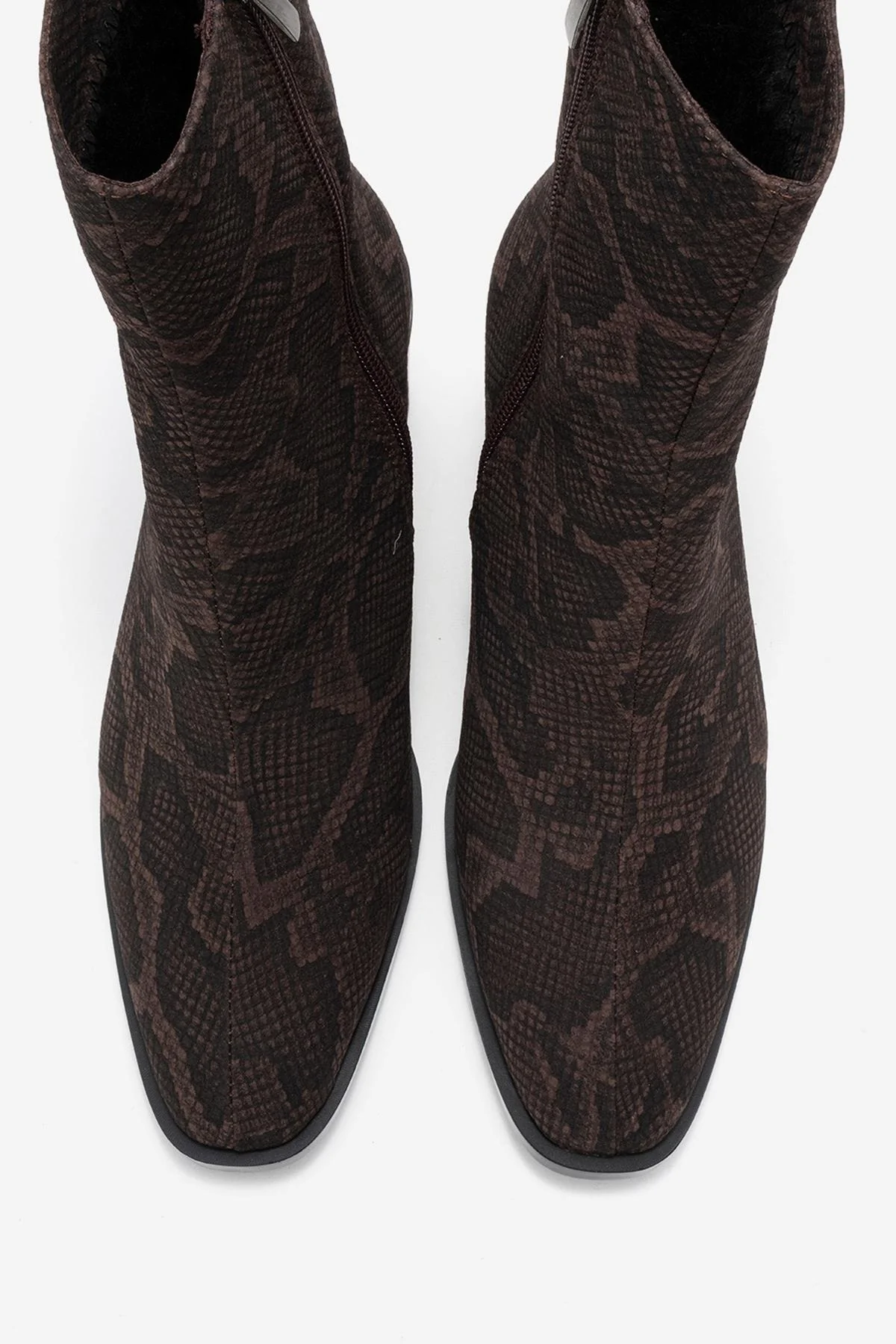 Chara - Brown Patterned Block Heel Boot (Women) - Image 2
