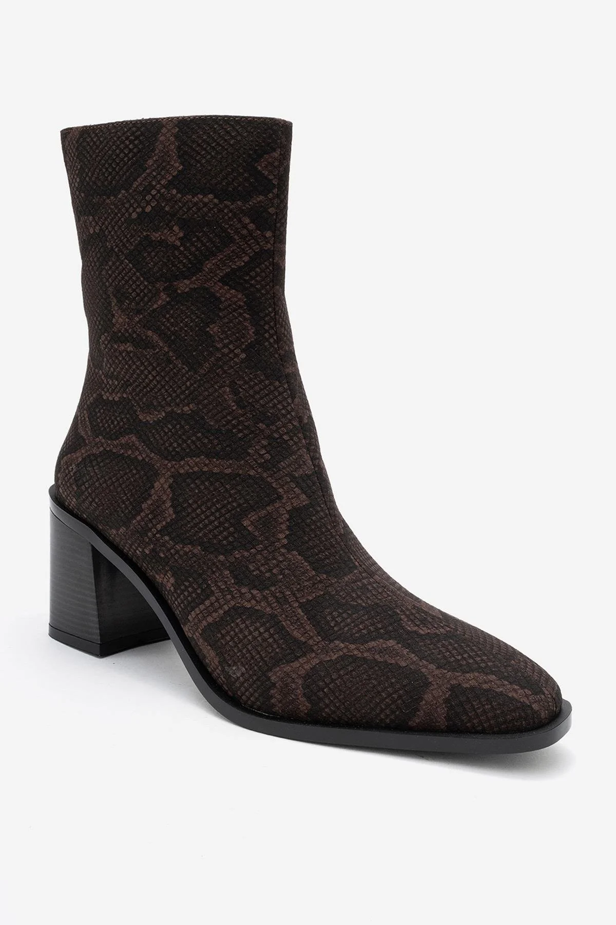 Chara - Brown Patterned Block Heel Boot (Women) - Image 3