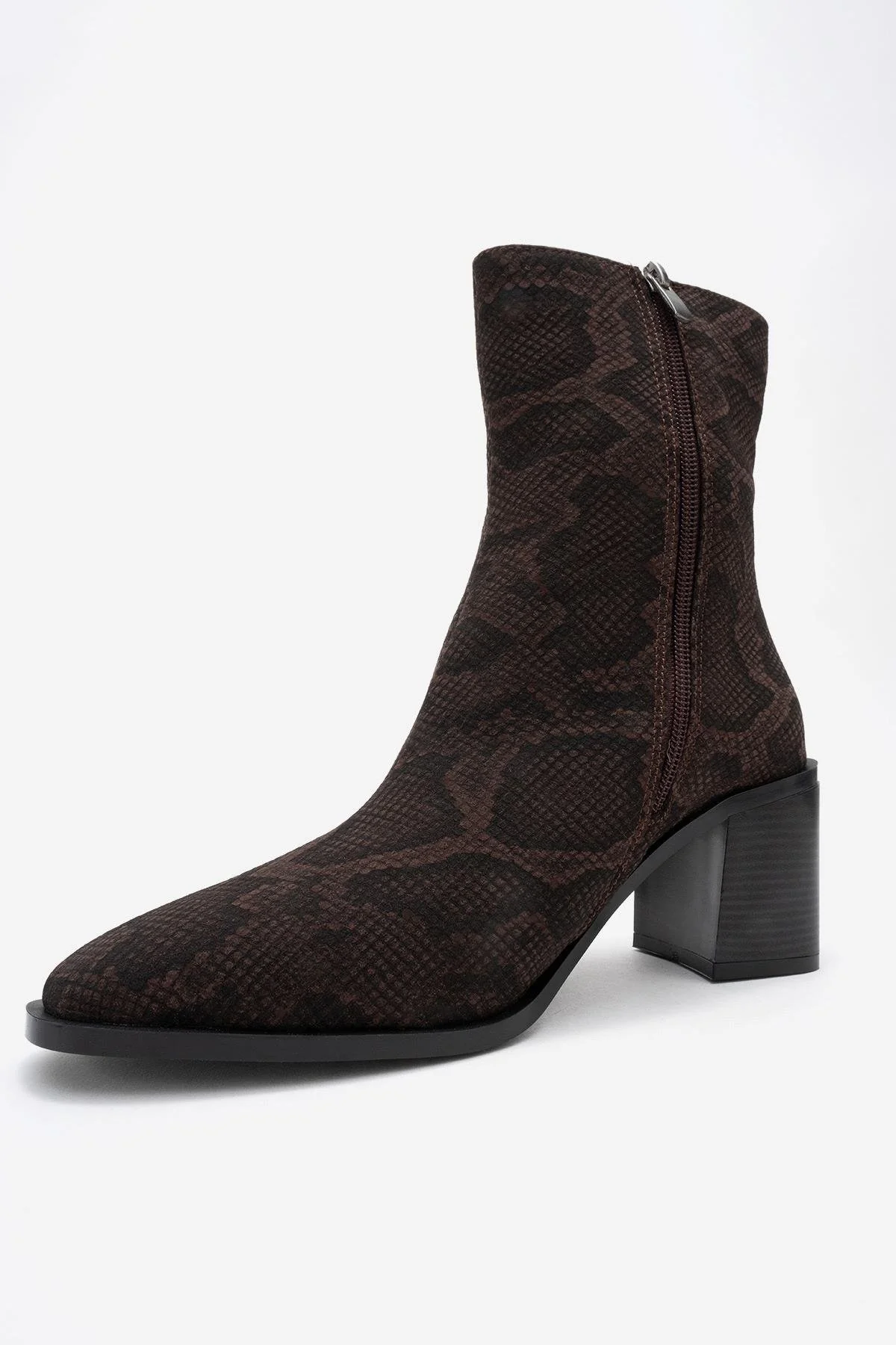 Chara - Brown Patterned Block Heel Boot (Women) - Image 4