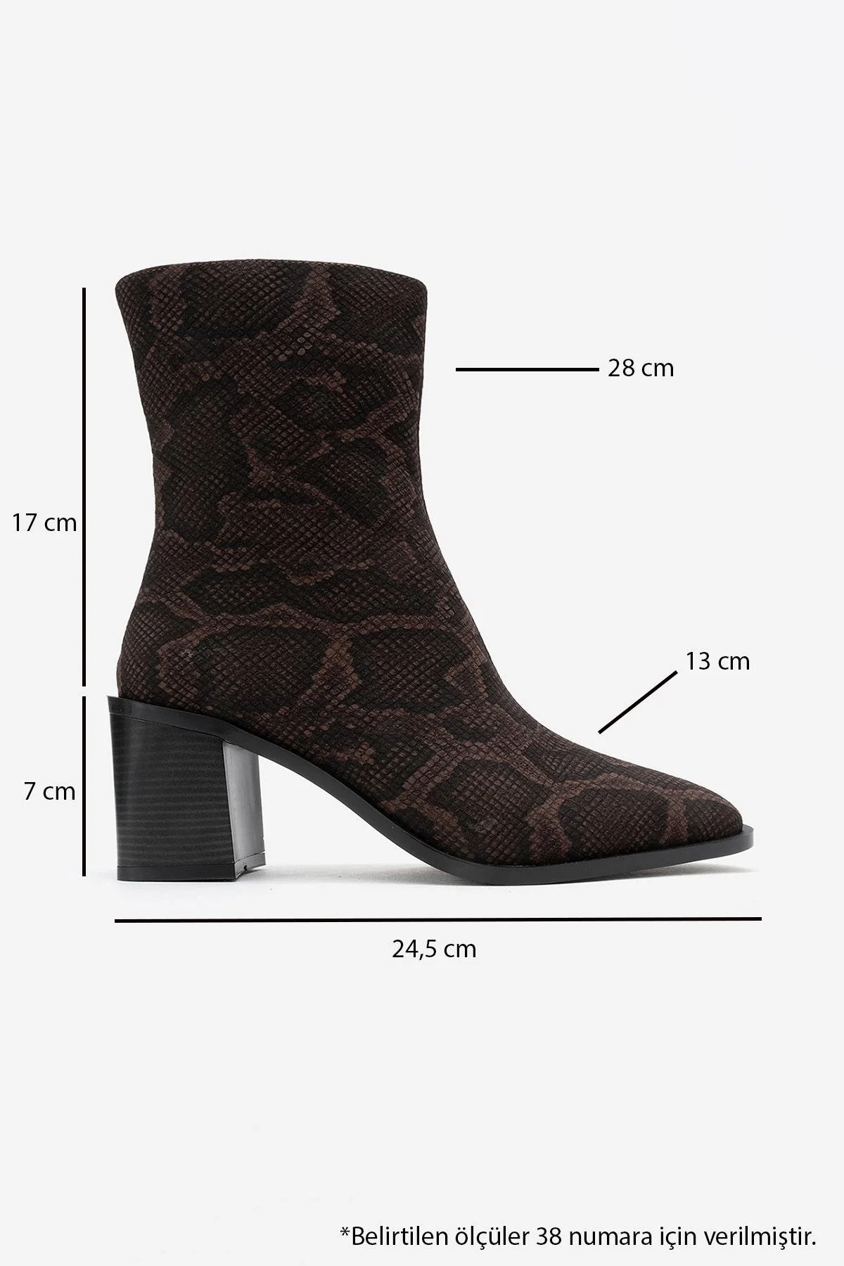 Chara - Brown Patterned Block Heel Boot (Women) - Image 6