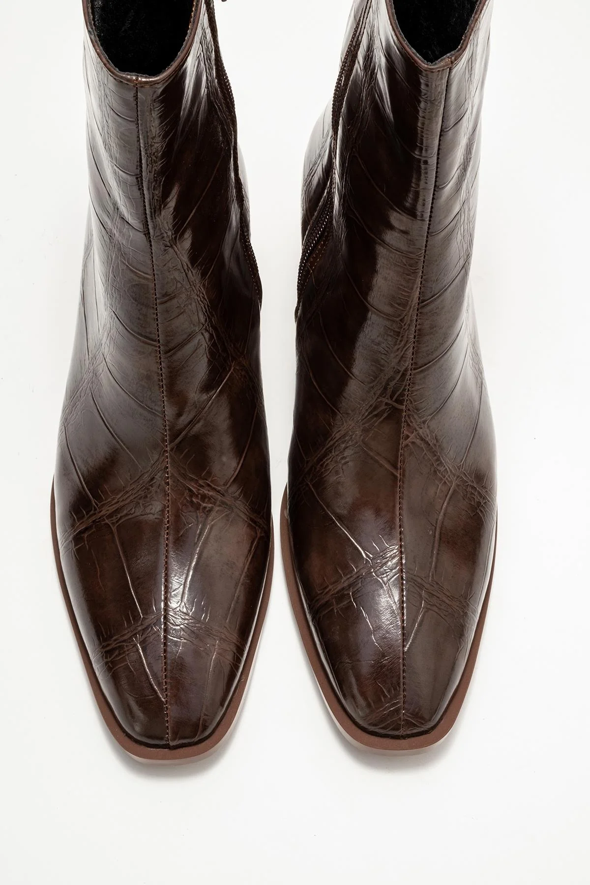 Chara - Brown Printed Block Heel Boot (Women) - Image 2