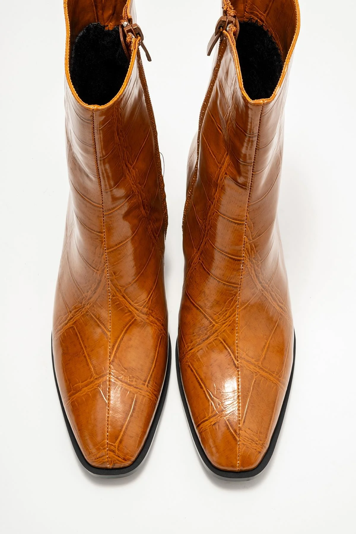 Chara - Cognac Printed Block Heel Boot (Women) - Image 2
