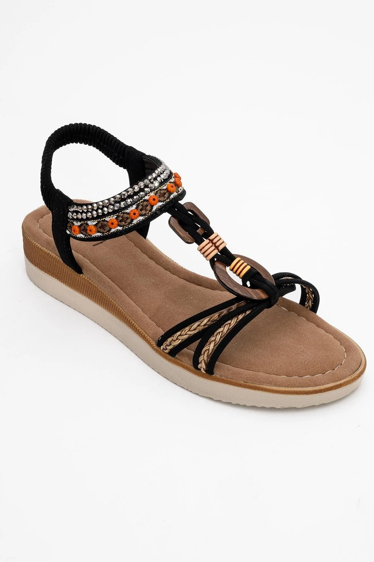 CHER Black Braided Strap Sandal (Women) - Image 3