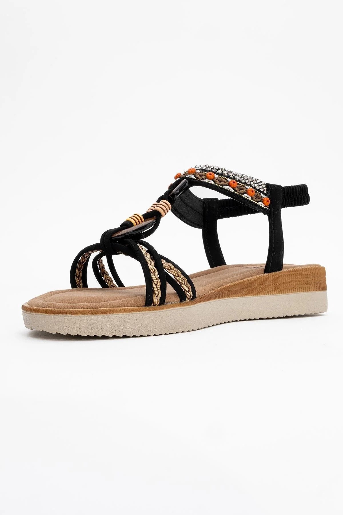 CHER Black Braided Strap Sandal (Women) - Image 4