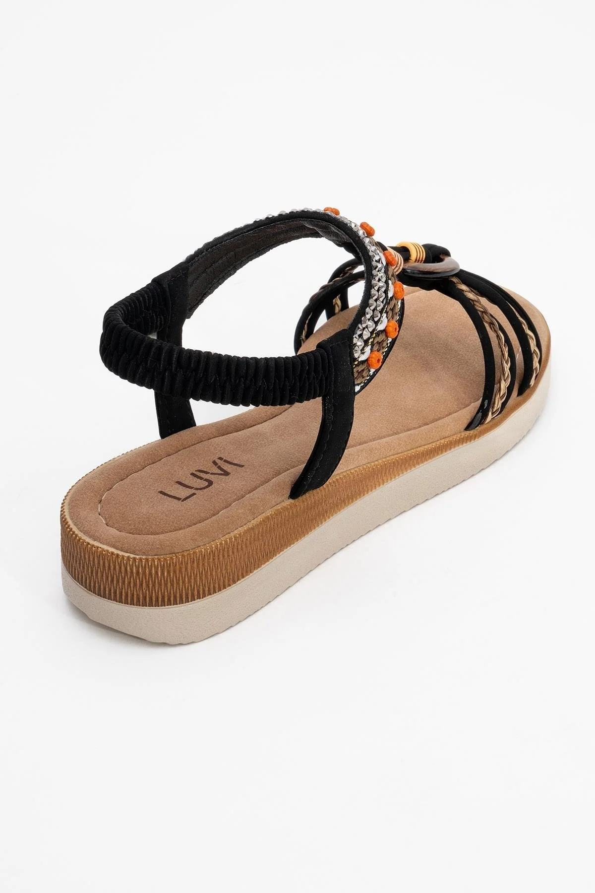 CHER Black Braided Strap Sandal (Women) - Image 5