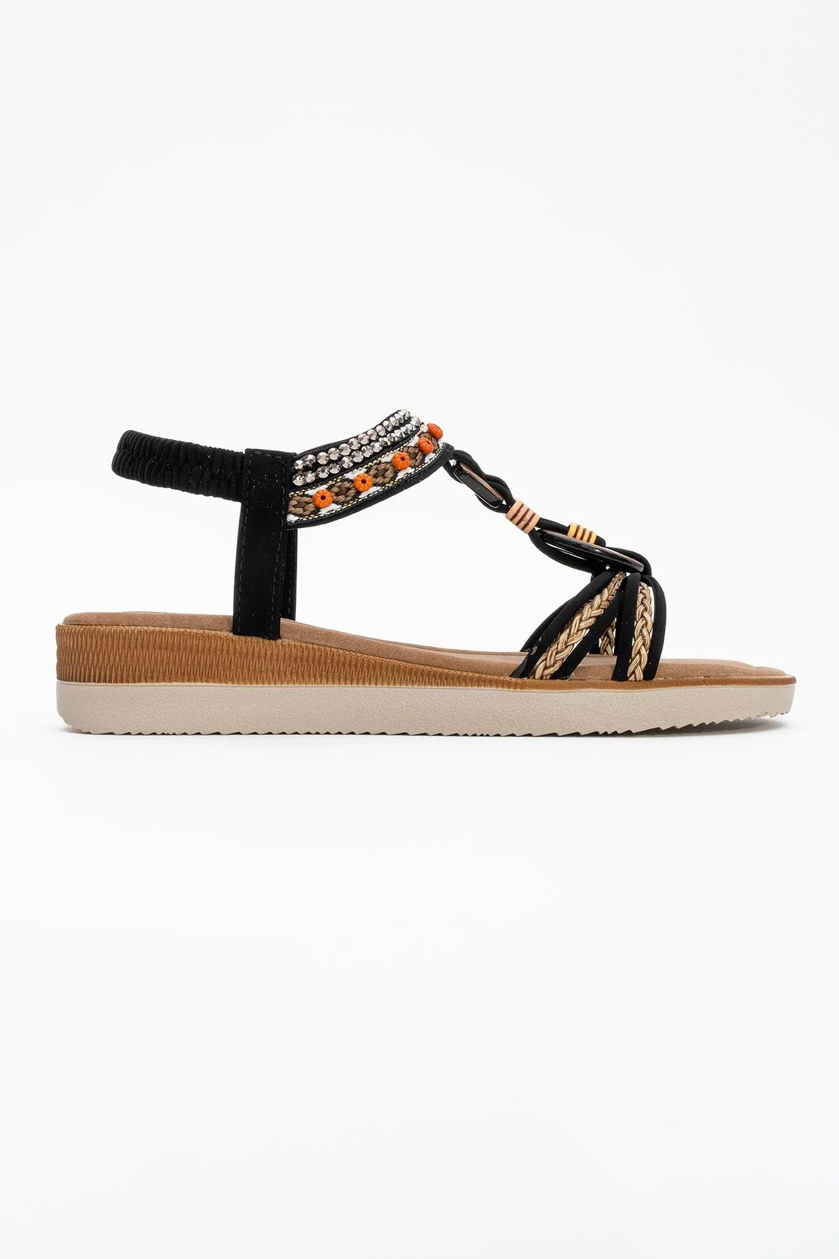 CHER Black Braided Strap Sandal (Women) - Image 6