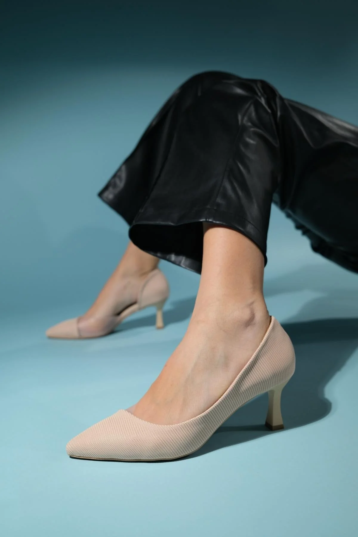 Chevy - Nude Striped Heeled Shoe (Women)