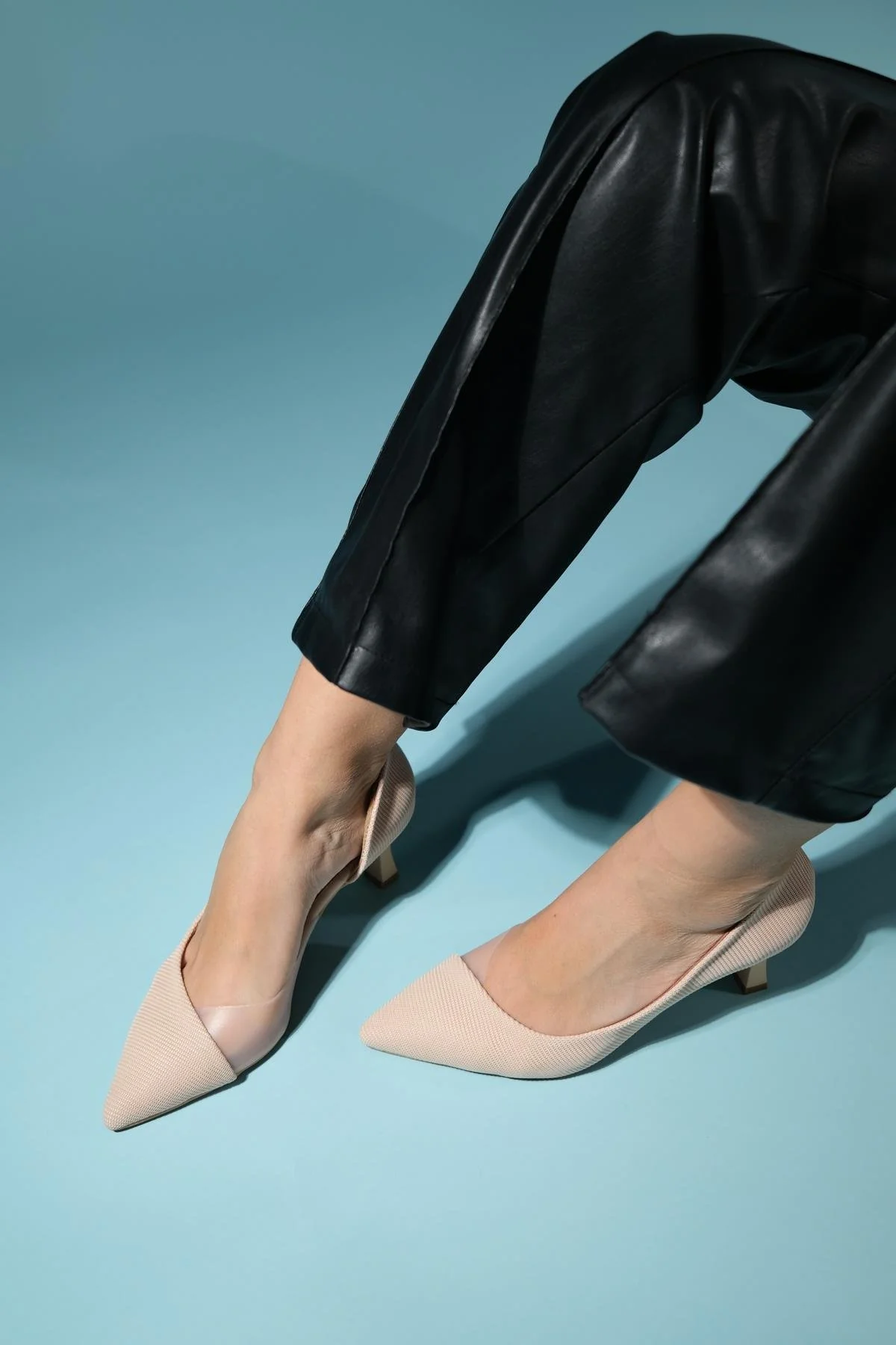 Chevy - Nude Striped Heeled Shoe (Women) - Image 2