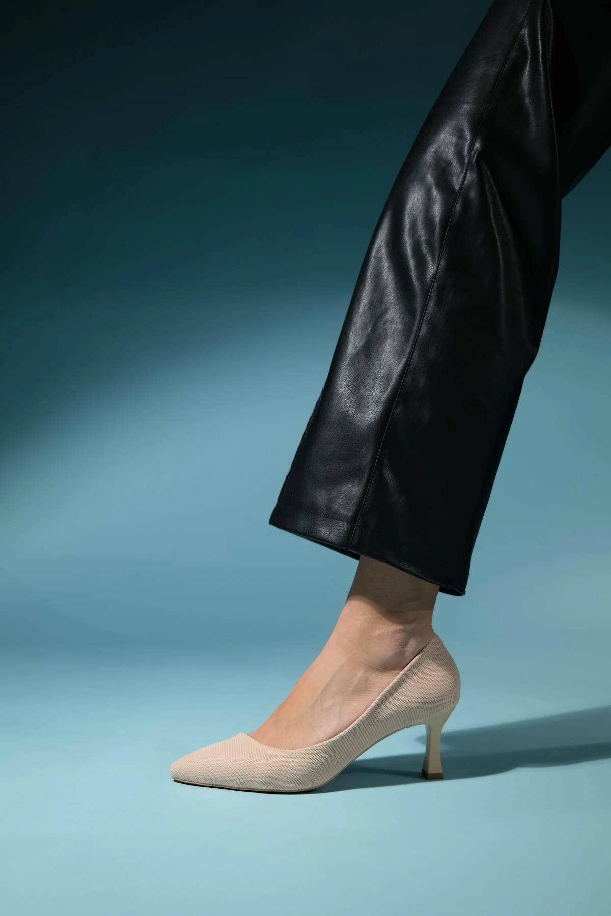 Chevy - Nude Striped Heeled Shoe (Women) - Image 5