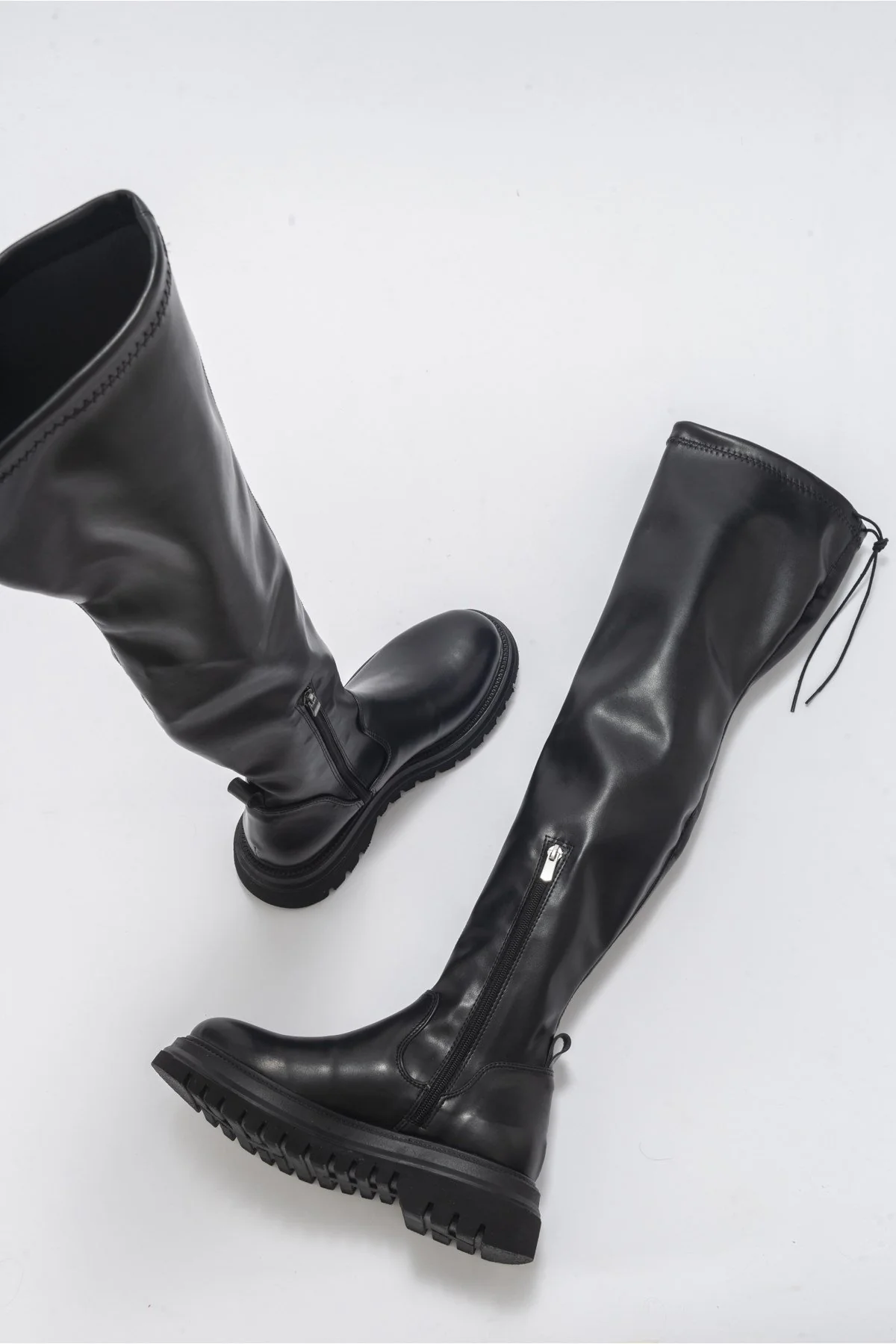Chip - Black Knee-High Boot (Women) - Image 2