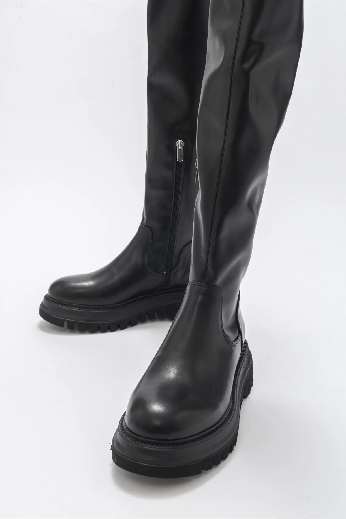 Chip - Black Knee-High Boot (Women) - Image 3