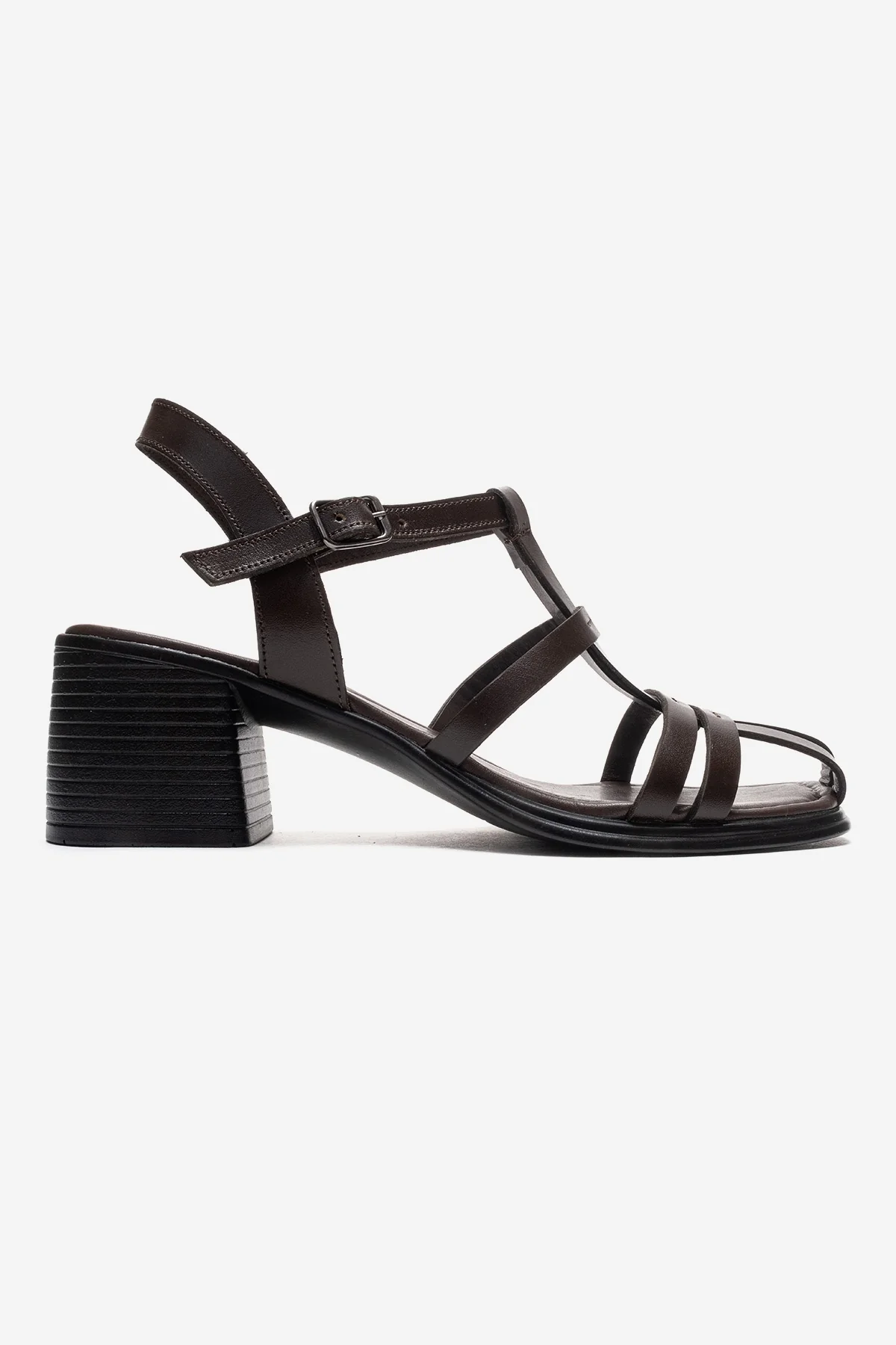 Cielos - Brown Genuine Leather Block Heel Sandal (Women) - Image 4