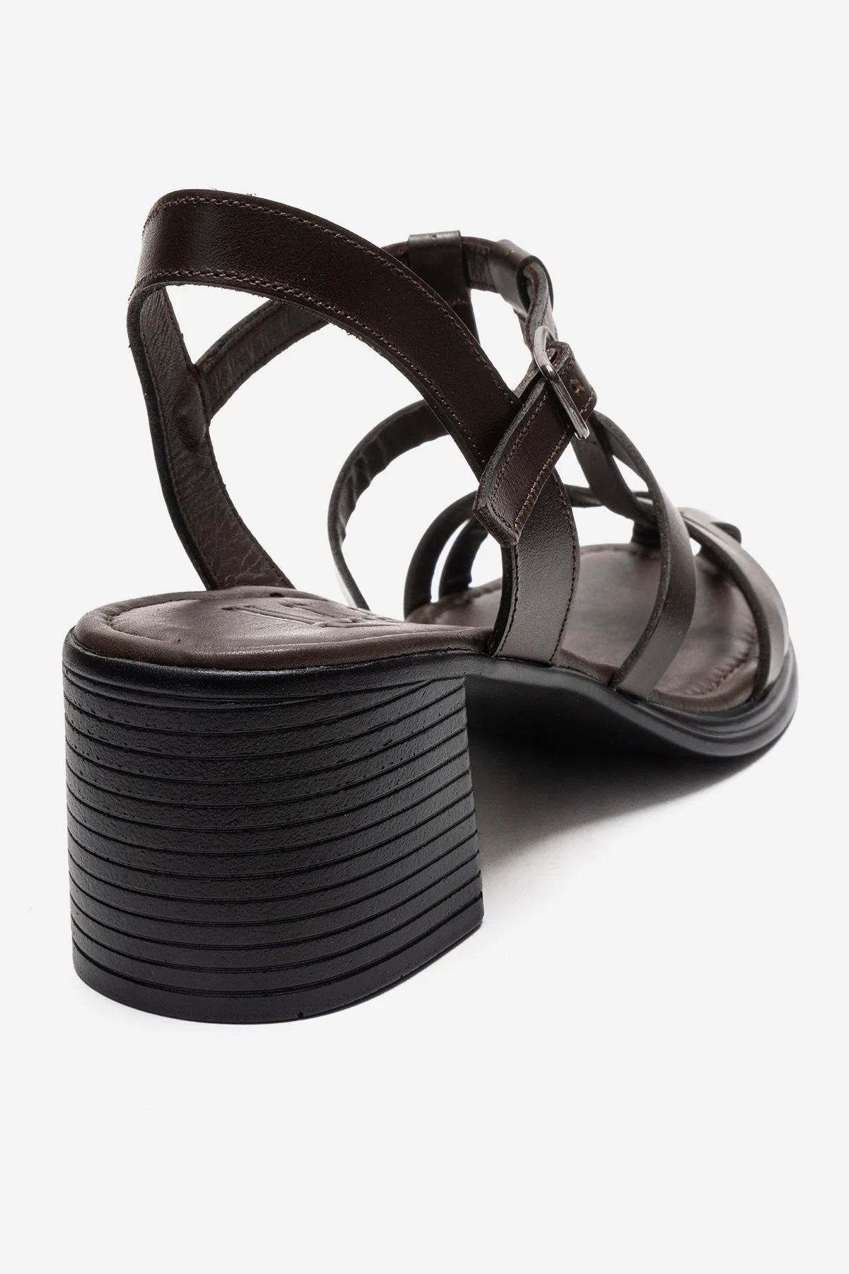 Cielos - Brown Genuine Leather Block Heel Sandal (Women) - Image 5