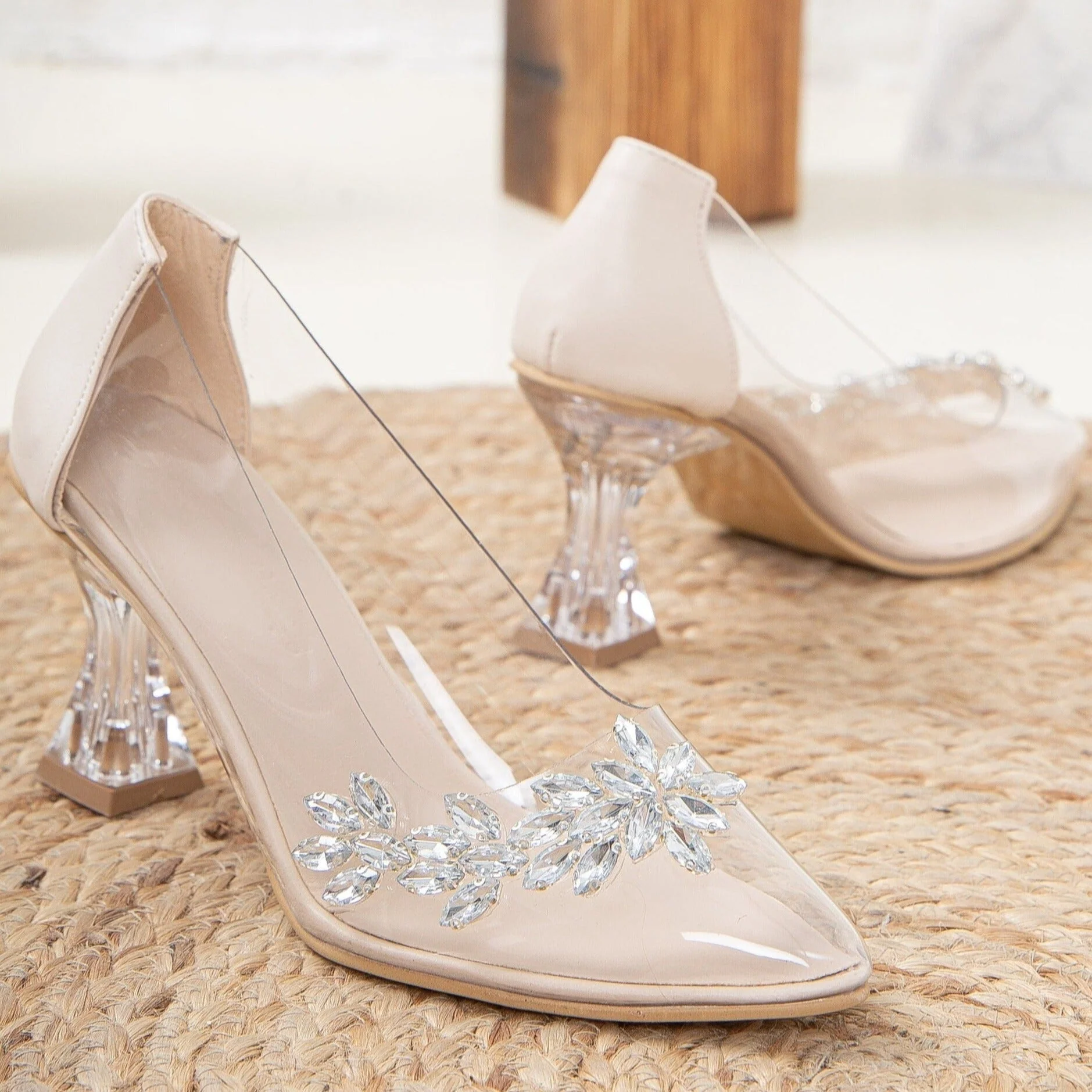 Cinderella - Beige Transparent High Heels - Image 3