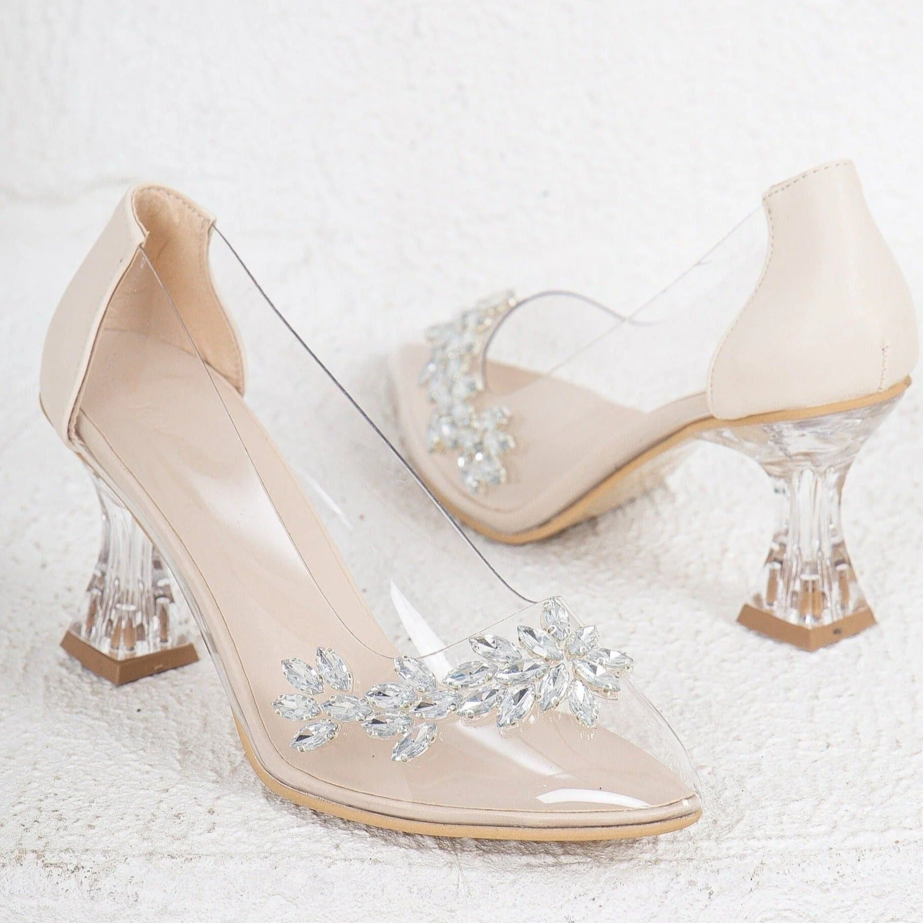 Cinderella - Beige Transparent High Heels - Image 4