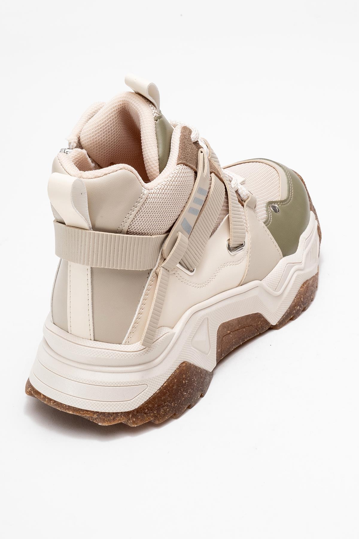Seraphine - Beige Green Zip Lace-Up Sport Boot (Women) - Image 5