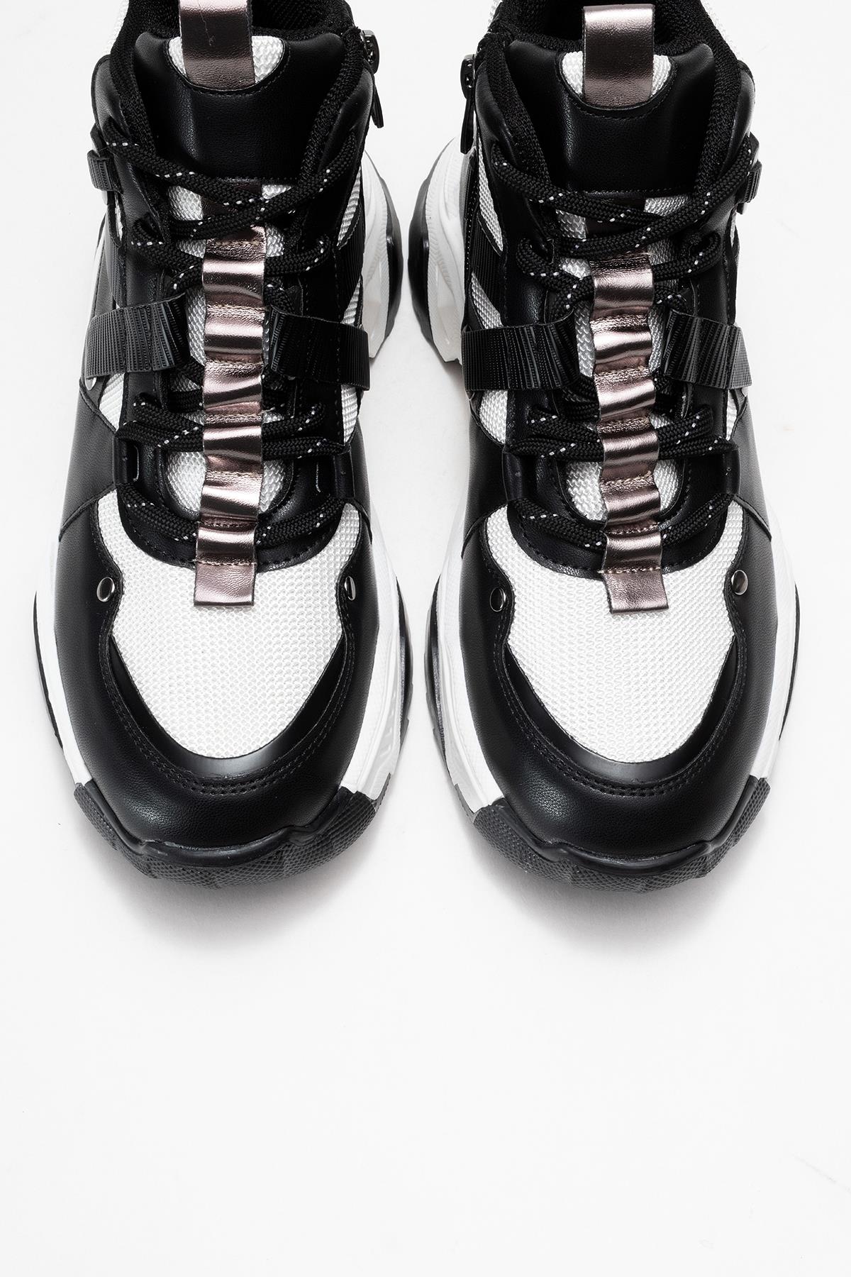 Seraphine - Black And White Zip And Lace-Up Sport Boot (Women) - Image 2