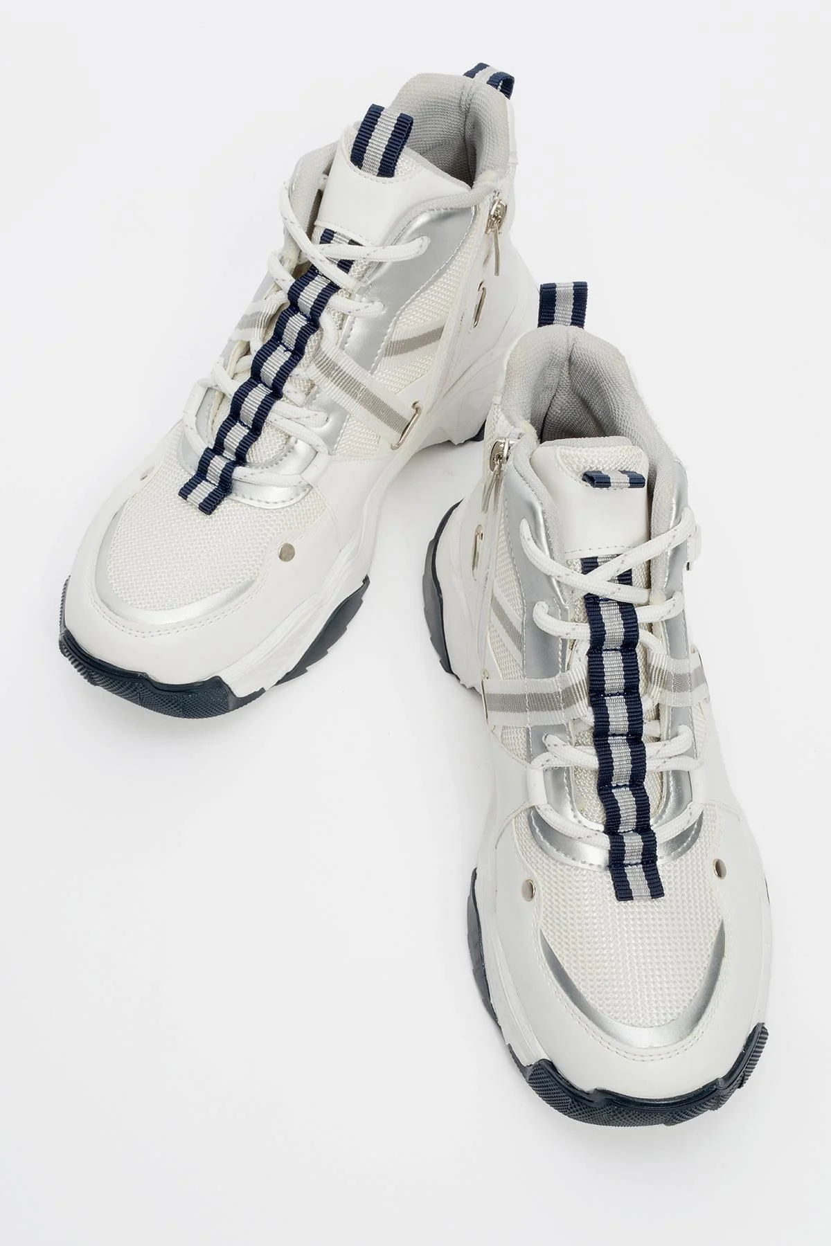 Seraphine - White Navy Zippered And Lace-Up Women's Sport Boot (Women) - Image 2