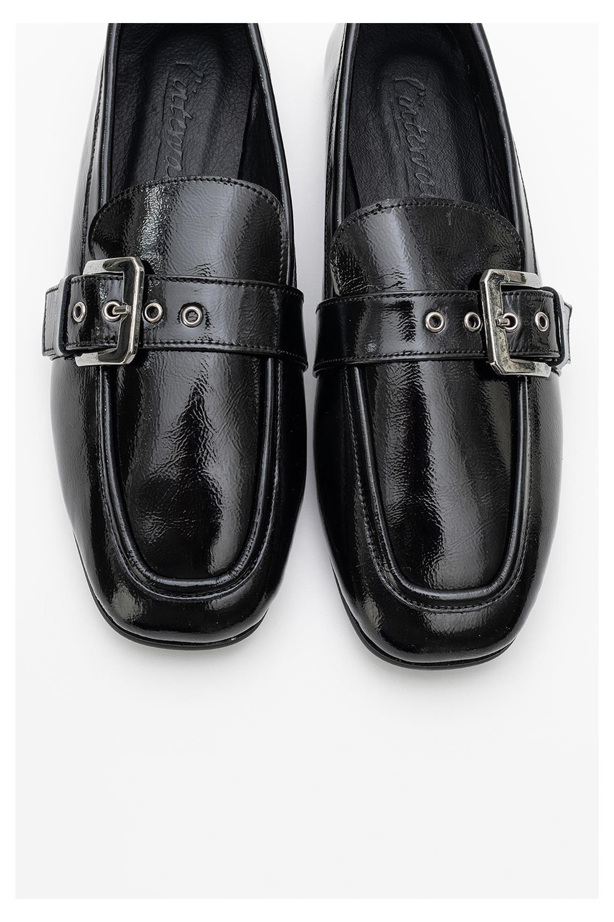 Clarion - Black Patent Leather Loafers (Women) - Image 2