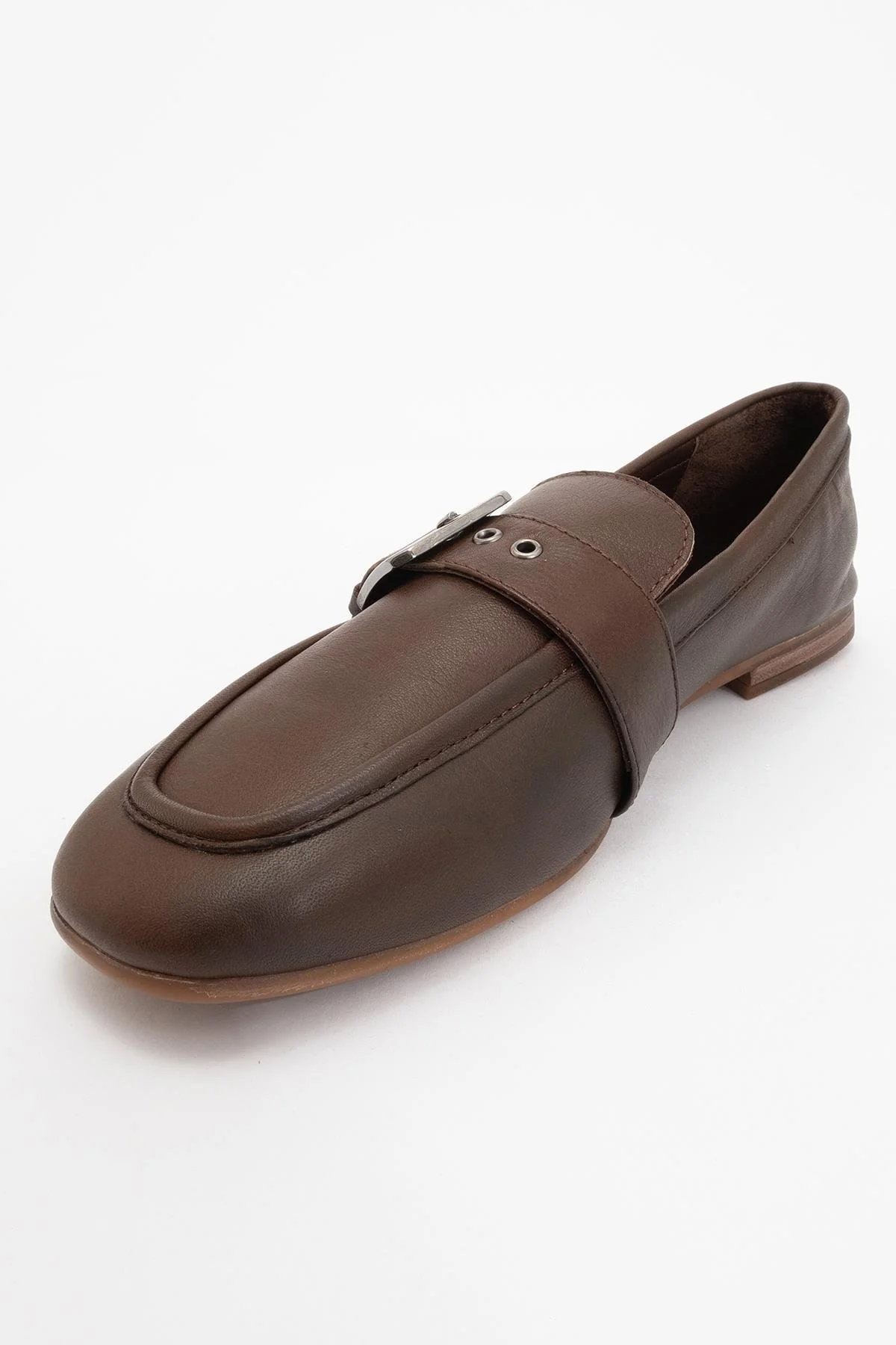 Clarion - Brown Leather Loafers (Women) - Image 3