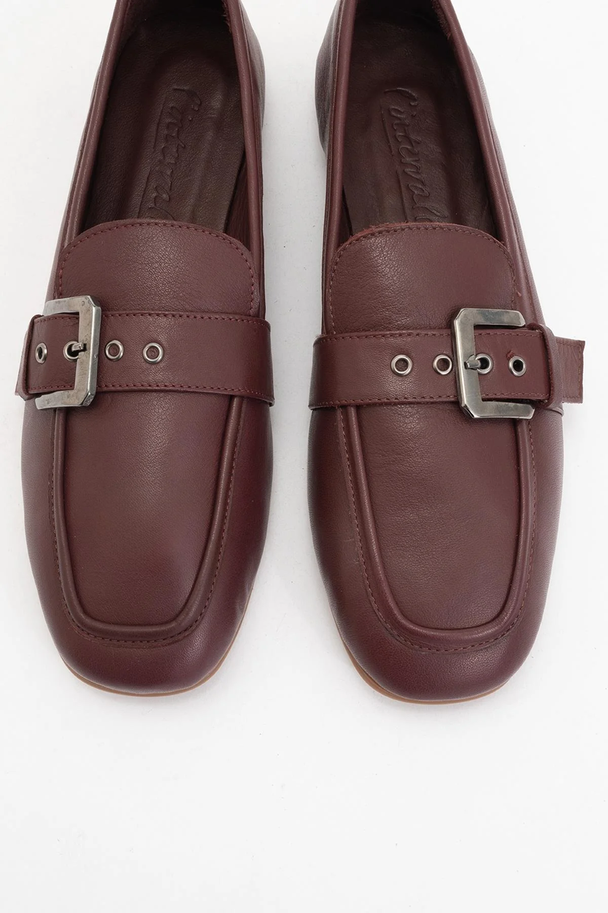 Clarion - Burgundy Brown Leather Loafers (Women) - Image 2