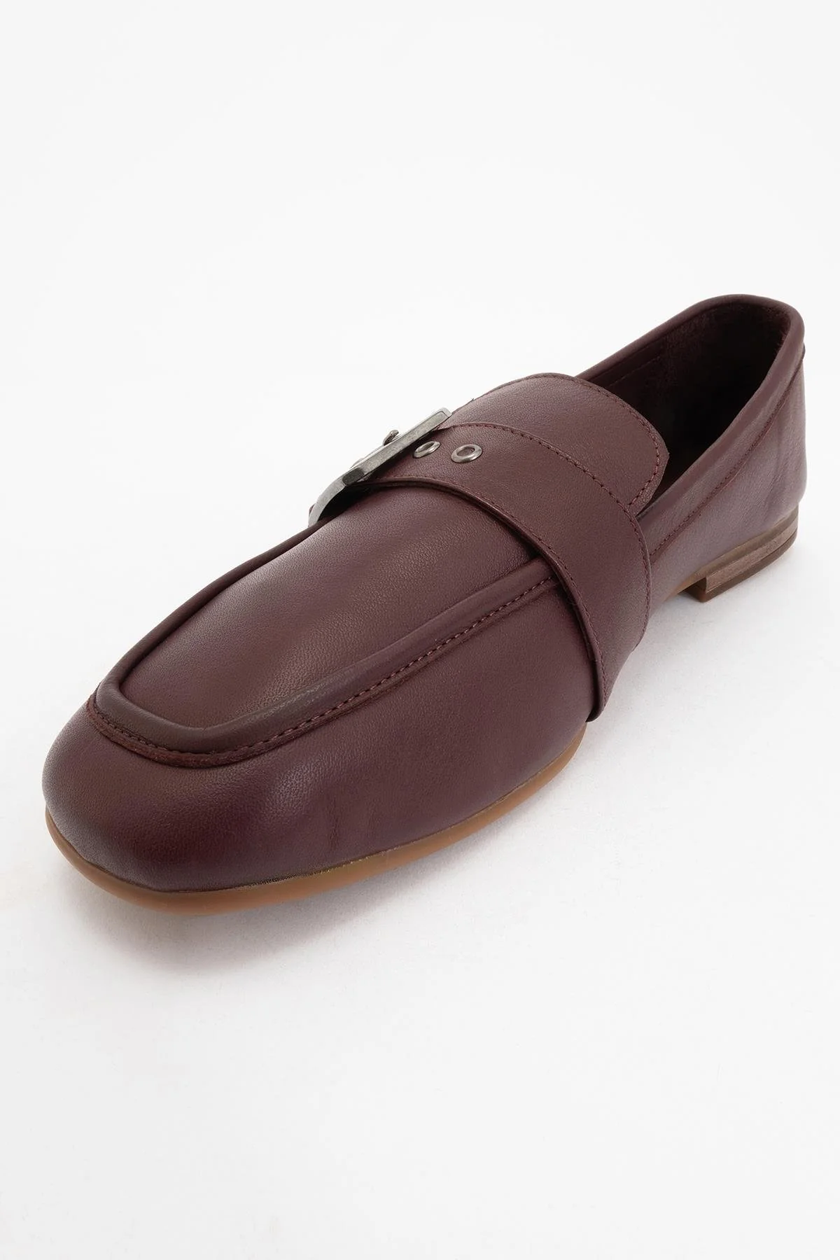 Clarion - Burgundy Brown Leather Loafers (Women) - Image 3