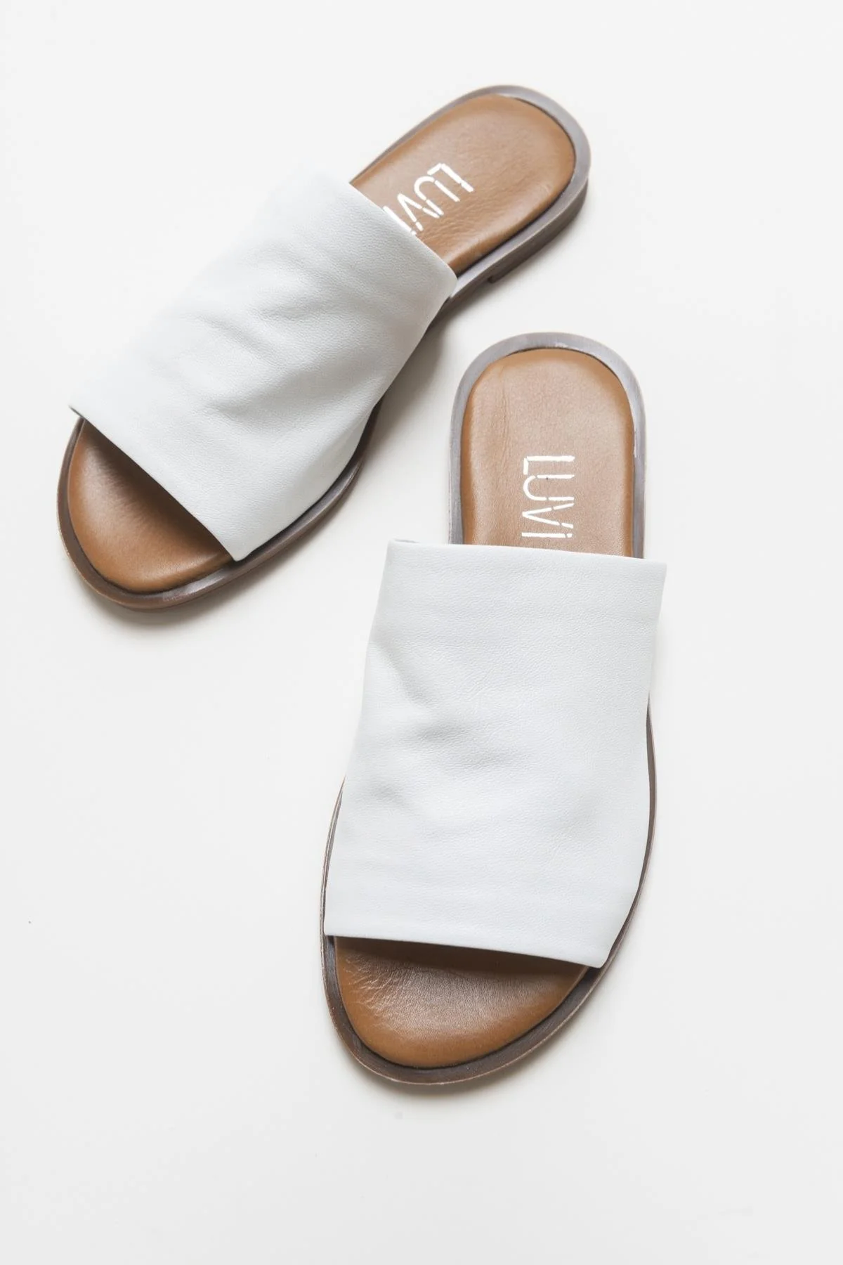 Clau - White Genuine Leather Slide (Women) - Image 3
