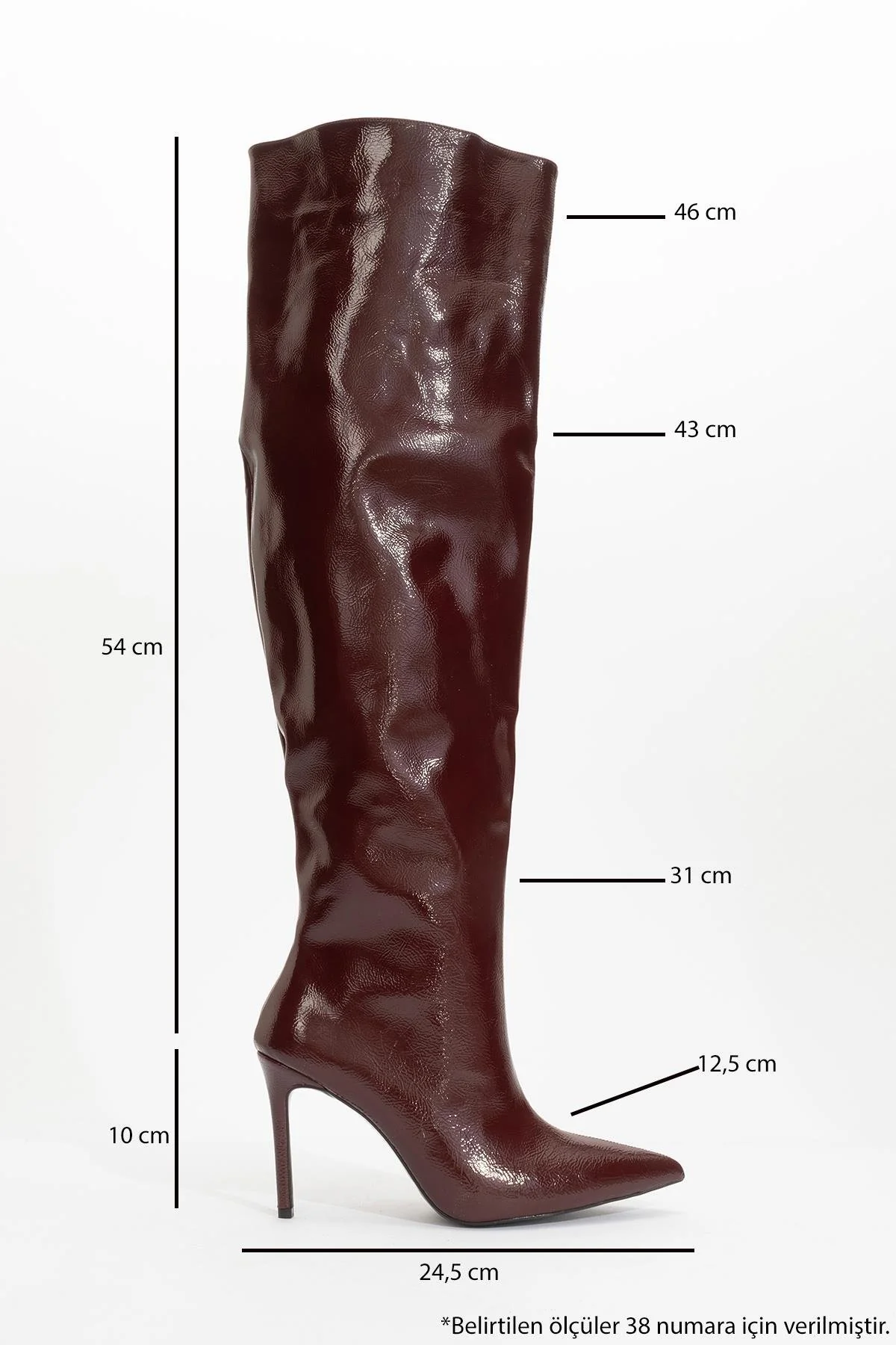 Cleja - Burgundy Patent Stiletto Heel Over-The-Knee Boot (Women) - Image 5