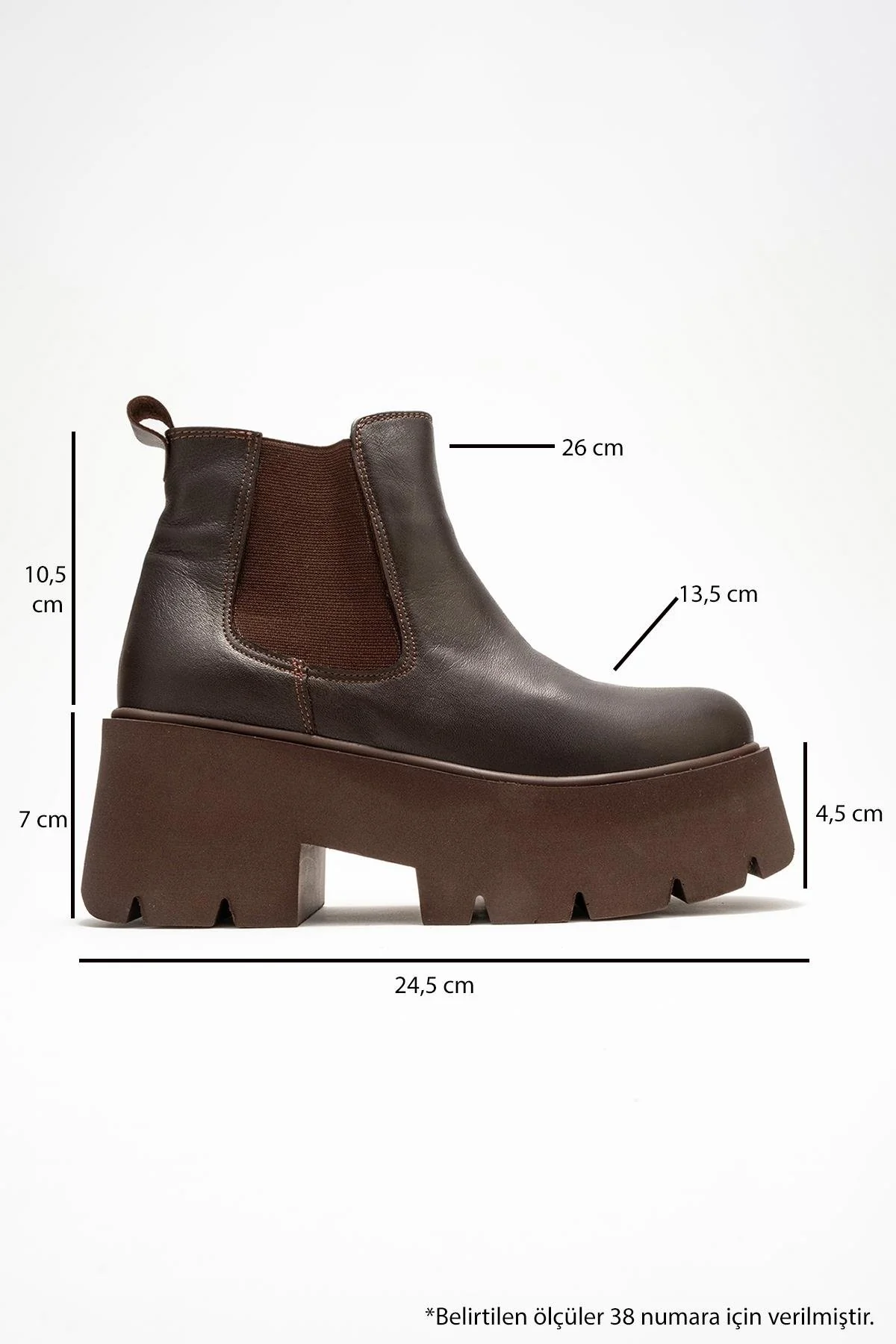 Clen - Brown Genuine Leather Elastic-Sided Platform Boot (Women) - Image 6