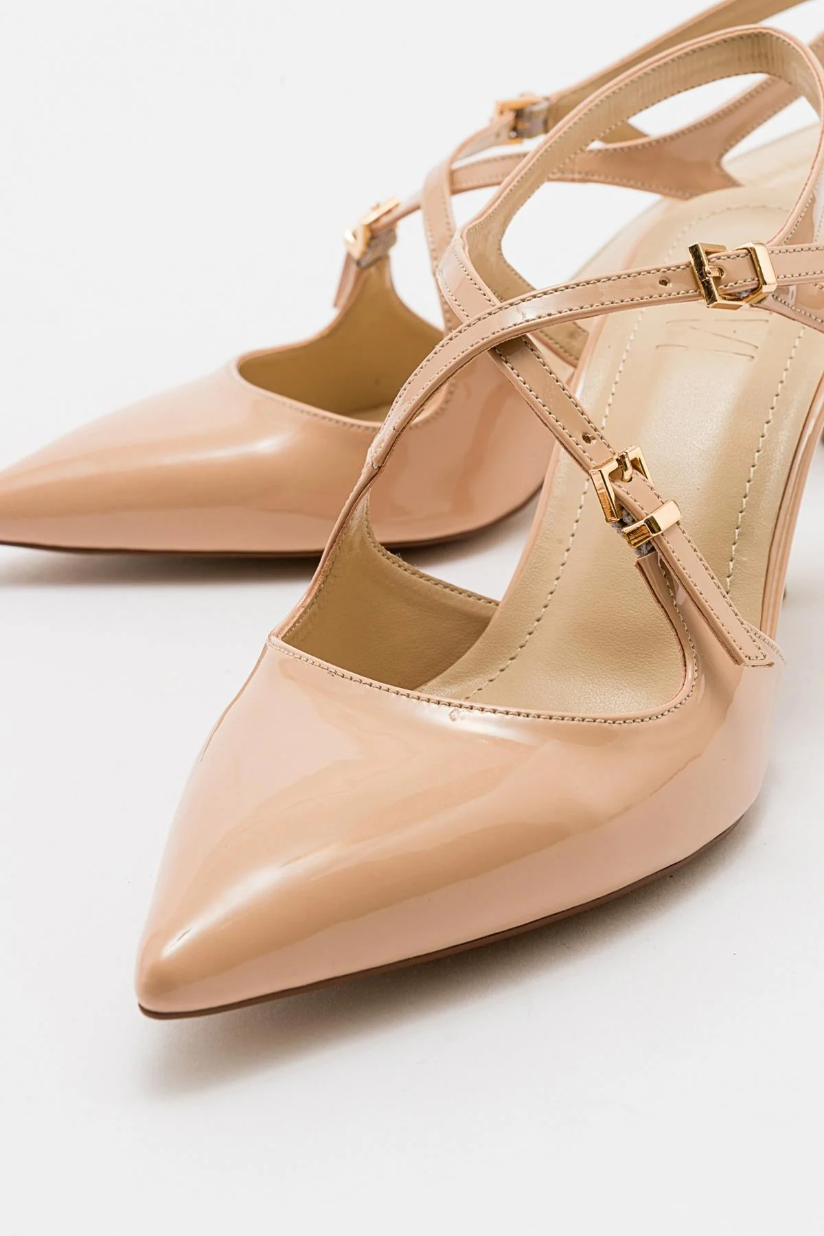 Coje - Beige Patent Pointed Toe Stiletto Pump (Women) - Image 3