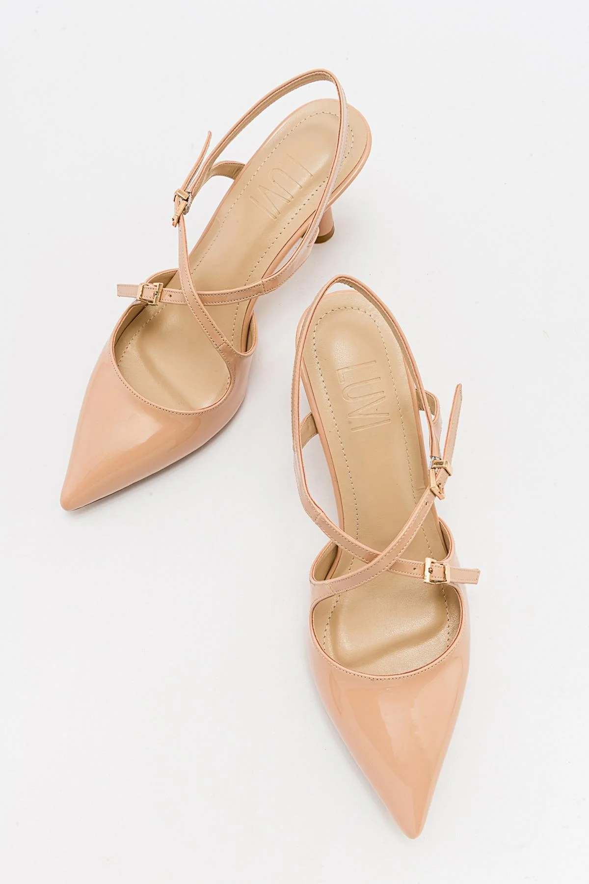 Coje - Beige Patent Pointed Toe Stiletto Pump (Women) - Image 4