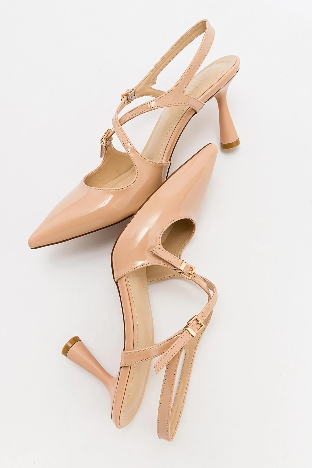 Coje - Beige Patent Pointed Toe Stiletto Pump (Women) - Image 5