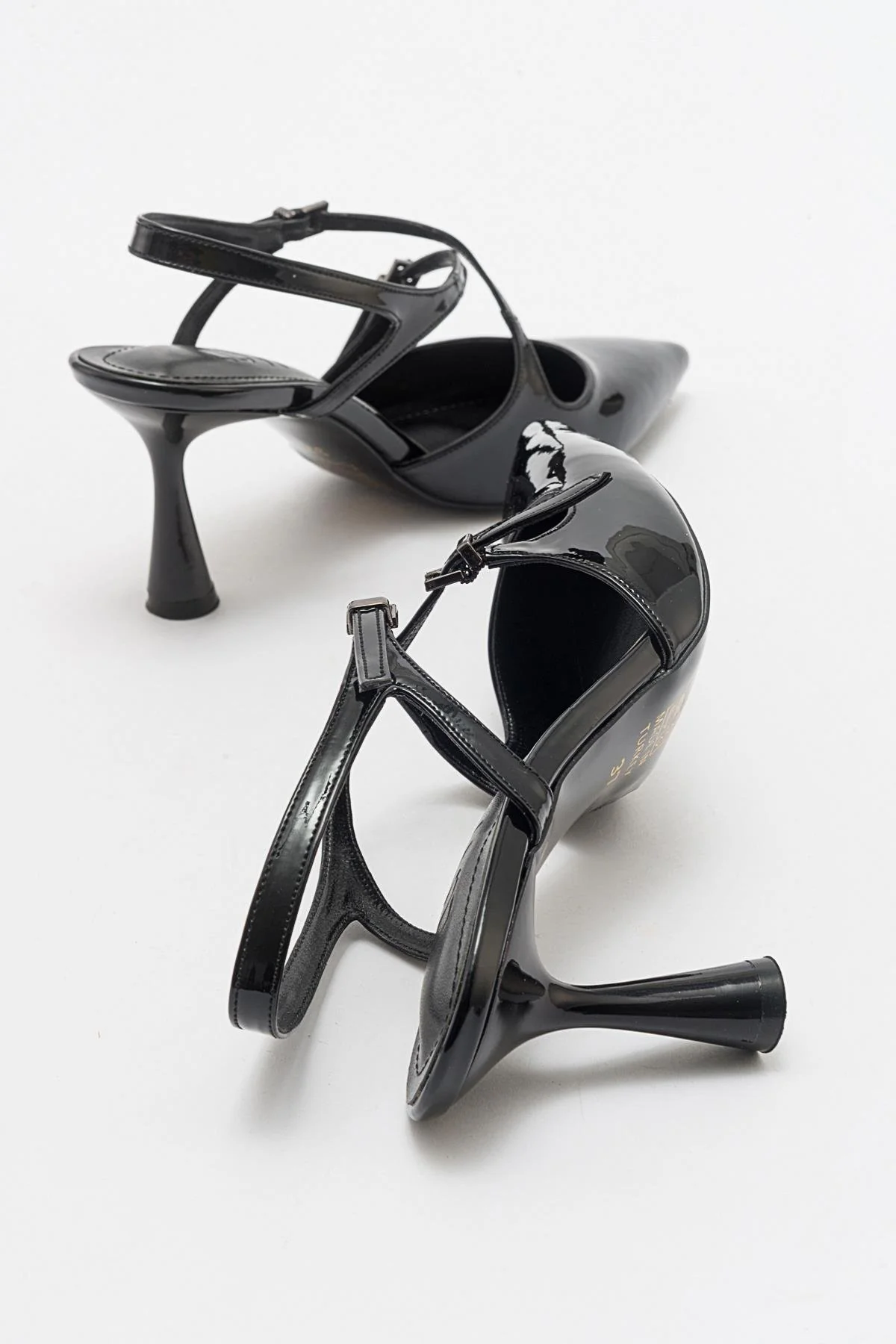 Coje - Black Patent Pointed Toe Stiletto Shoe (Women) - Image 2