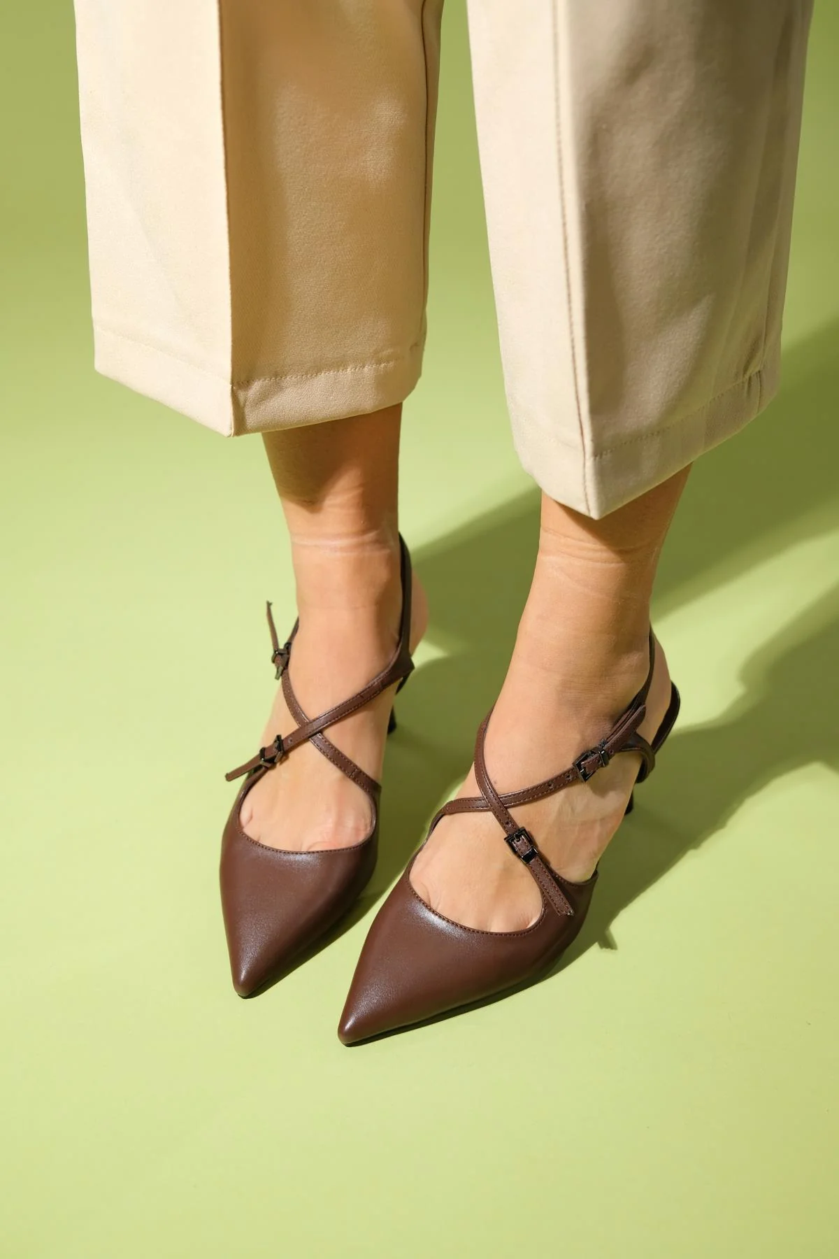 Coje - Brown Pointed Toe Stiletto Pump (Women) - Image 2