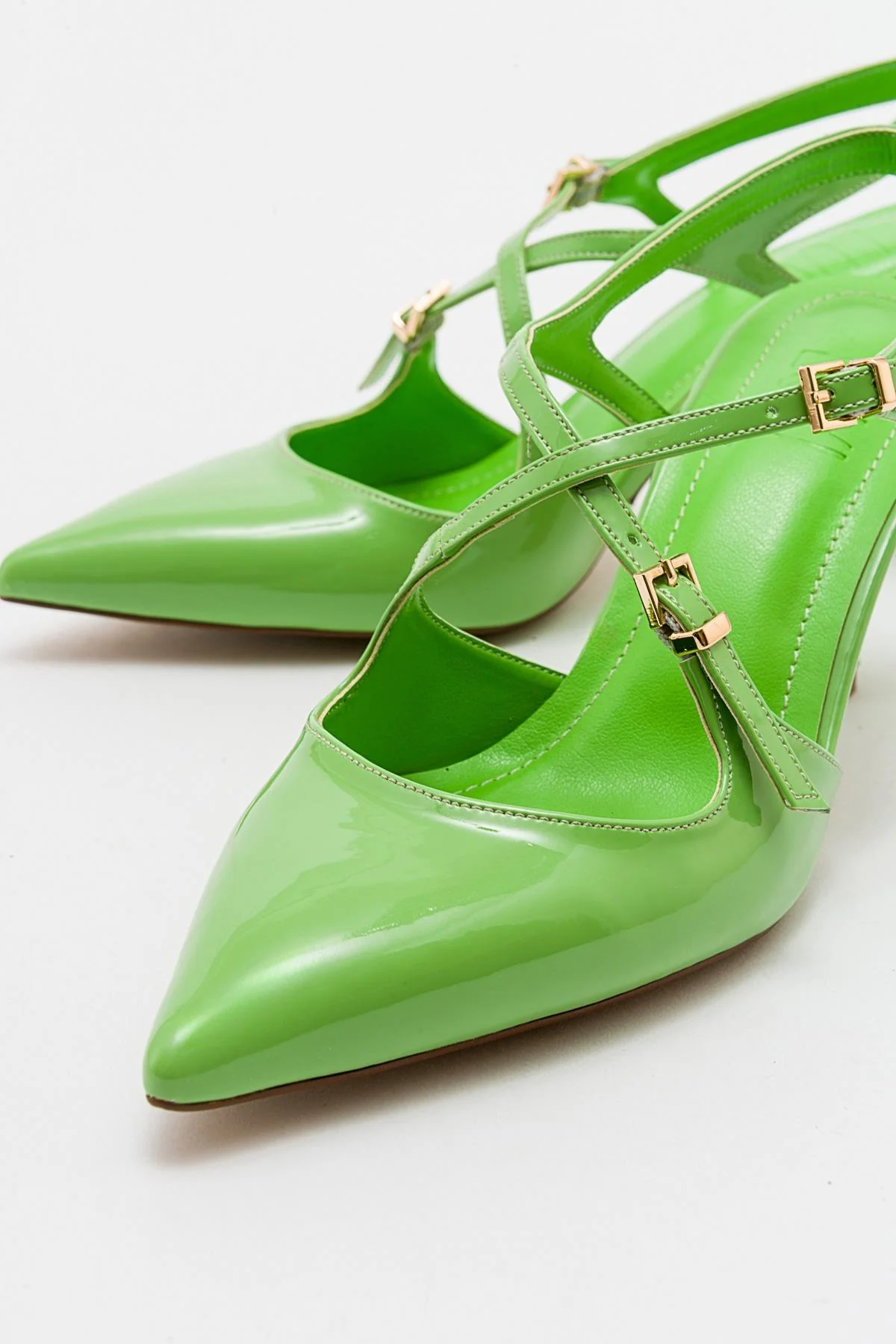 Coje - Pistachio Patent Pointed Toe Stiletto Pump (Women) - Image 5