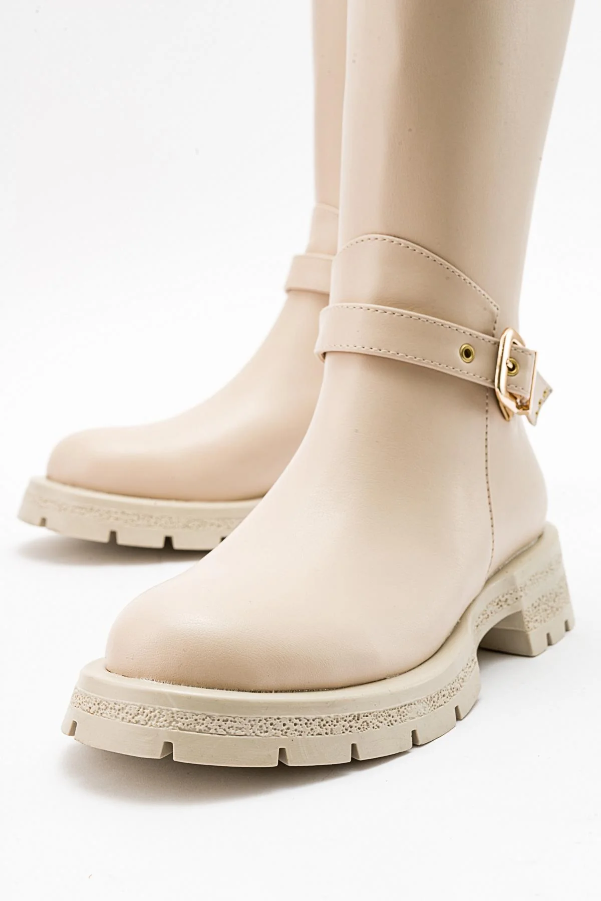 Covela - Beige Knee-High Boot (Women) - Image 3