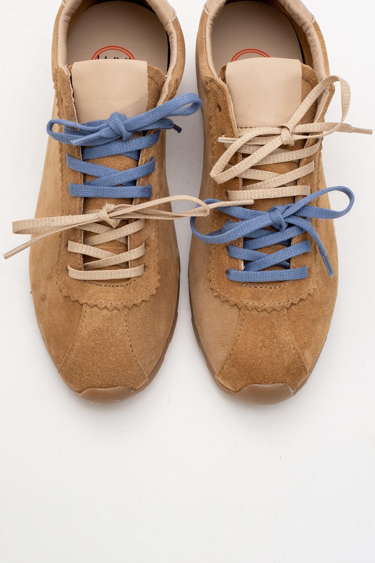Crea - Cognac Suede Leather Sneakers (Women) - Image 3
