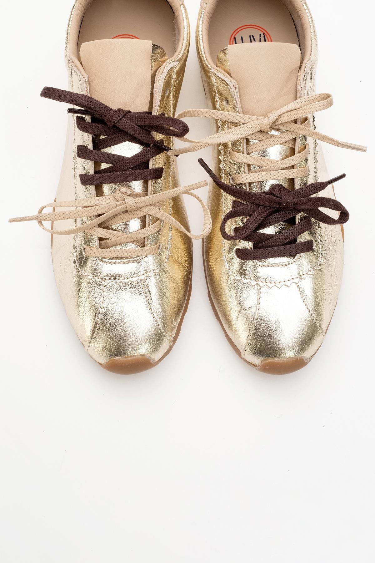 Crea - Gold Leather Sneakers (Women) - Image 3