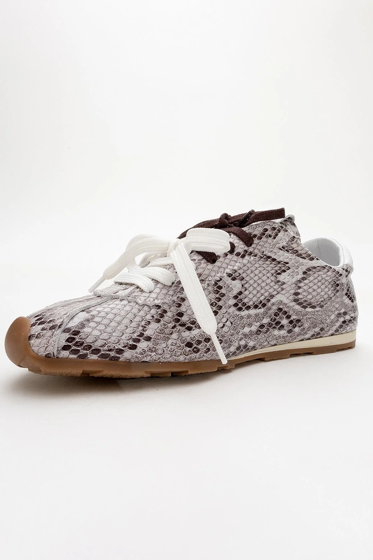 Crea - Gray Croco Leather Sneakers (Women) - Image 4