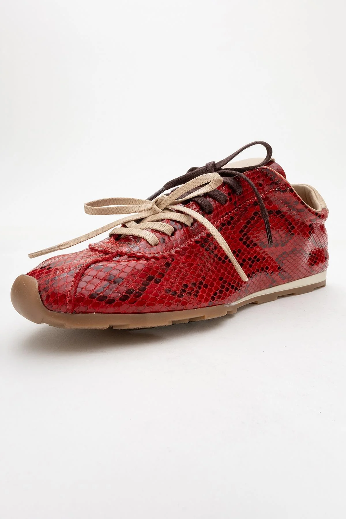 Crea - Red Leather Sneakers (Women) - Image 4