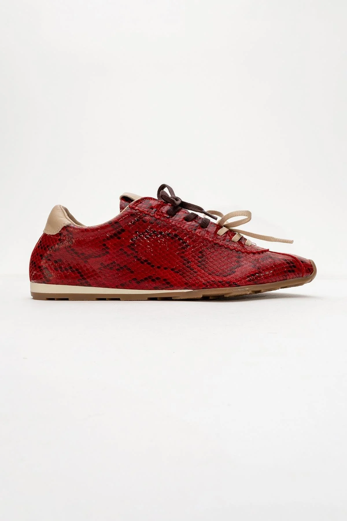 Crea - Red Leather Sneakers (Women) - Image 6