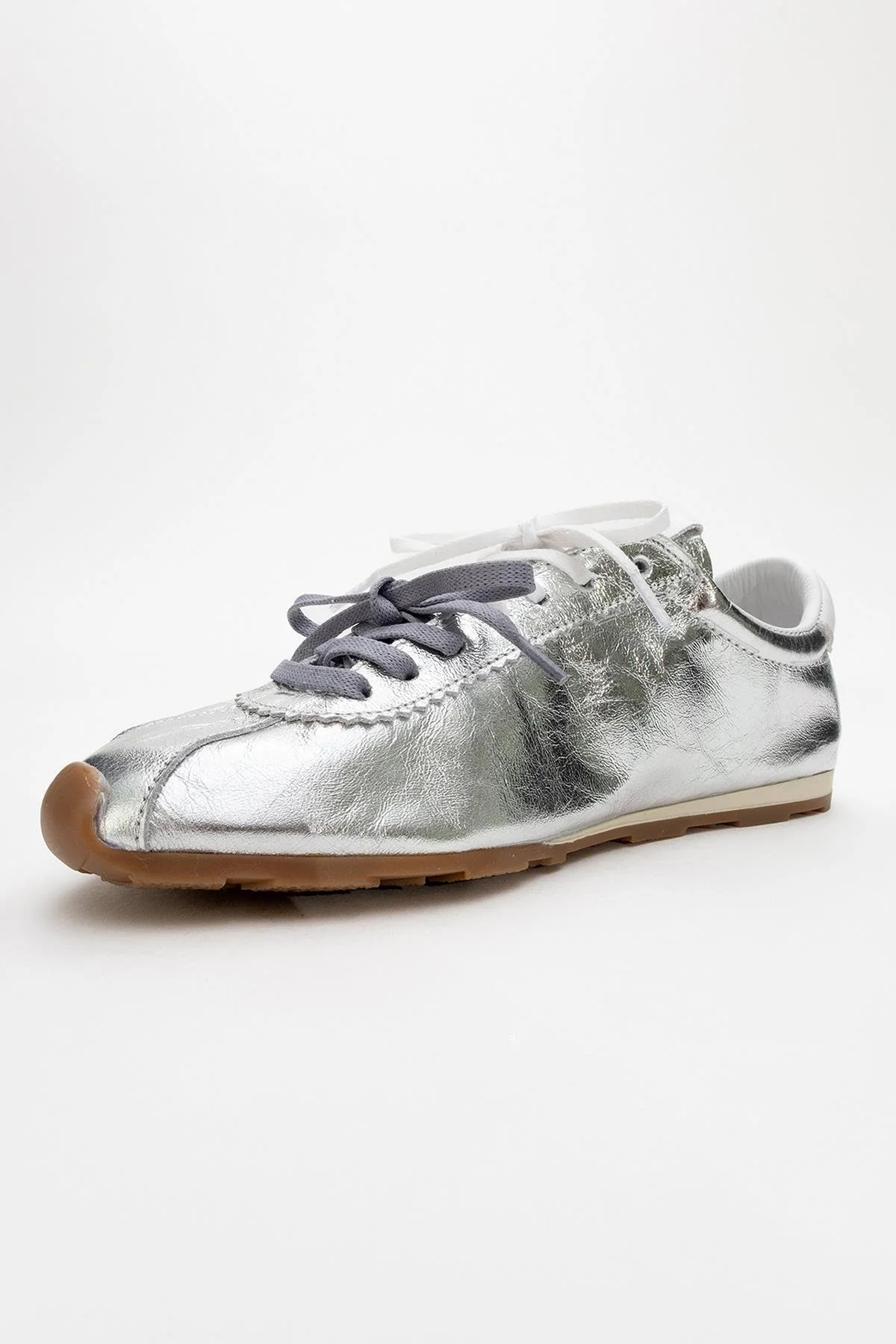 Crea - Silver Leather Sneakers (Women) - Image 4