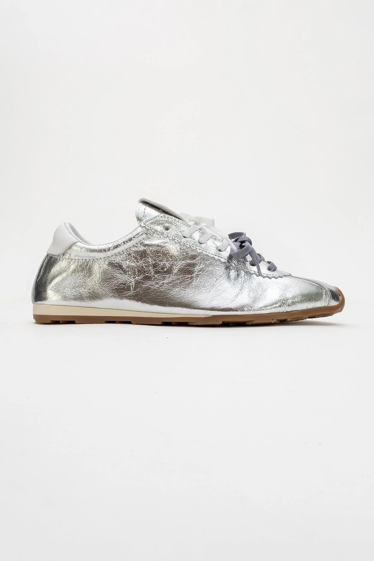 Crea - Silver Leather Sneakers (Women) - Image 6