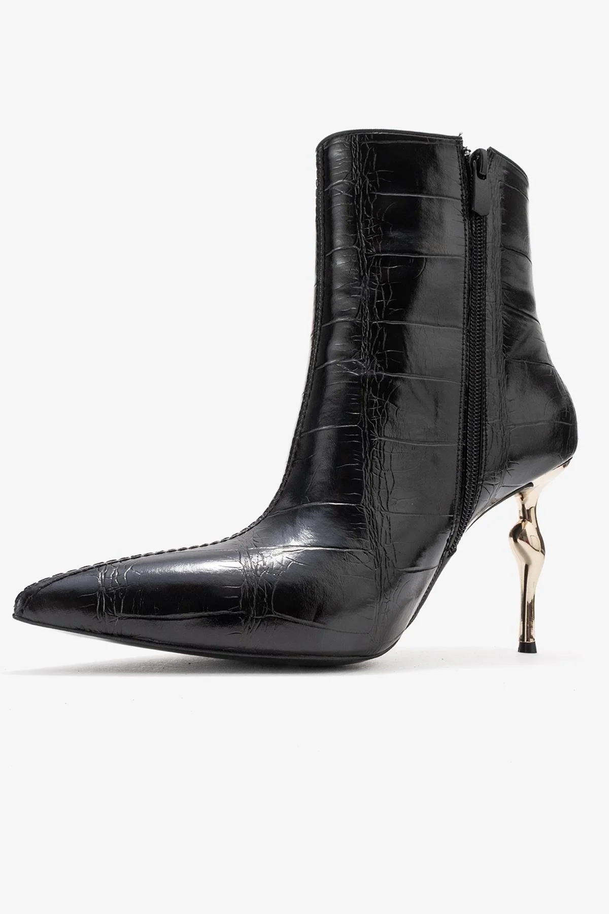 Crista - Black Stiletto Heel Pointed Toe Boot (Women) - Image 4