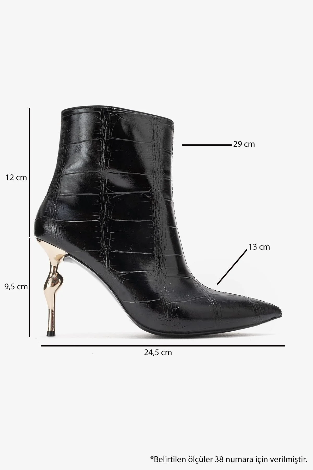 Crista - Black Stiletto Heel Pointed Toe Boot (Women) - Image 6