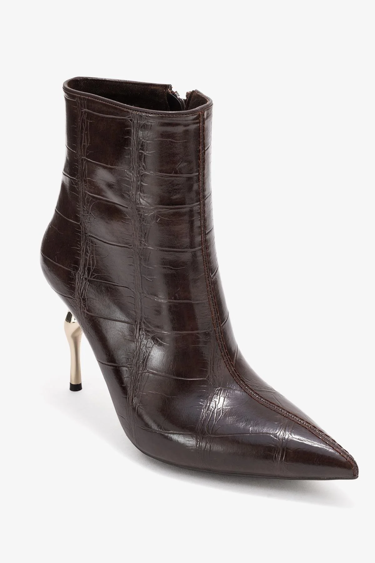 Crista - Brown Stiletto Heel Pointed Toe Boot (Women) - Image 3