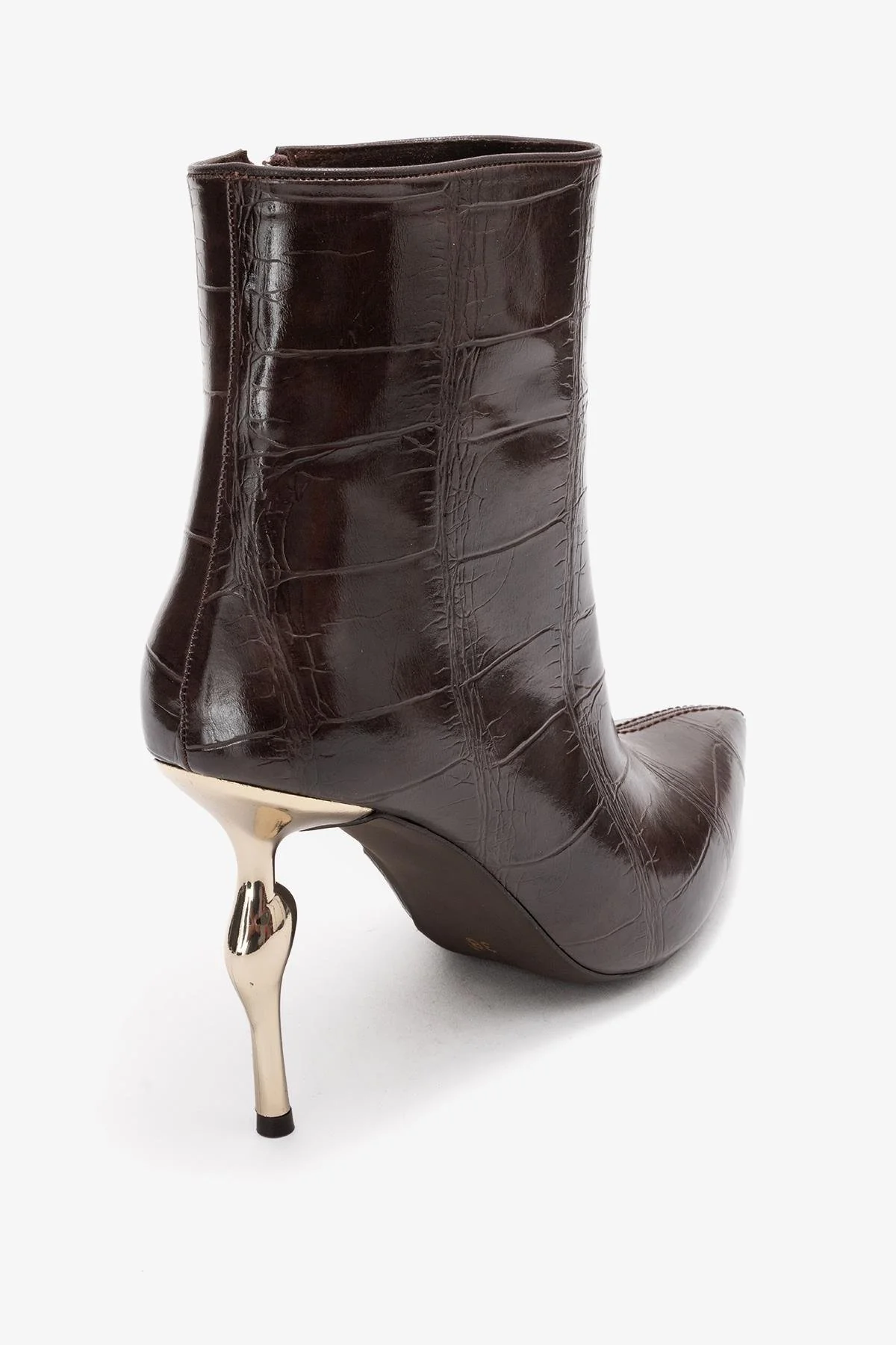 Crista - Brown Stiletto Heel Pointed Toe Boot (Women) - Image 5