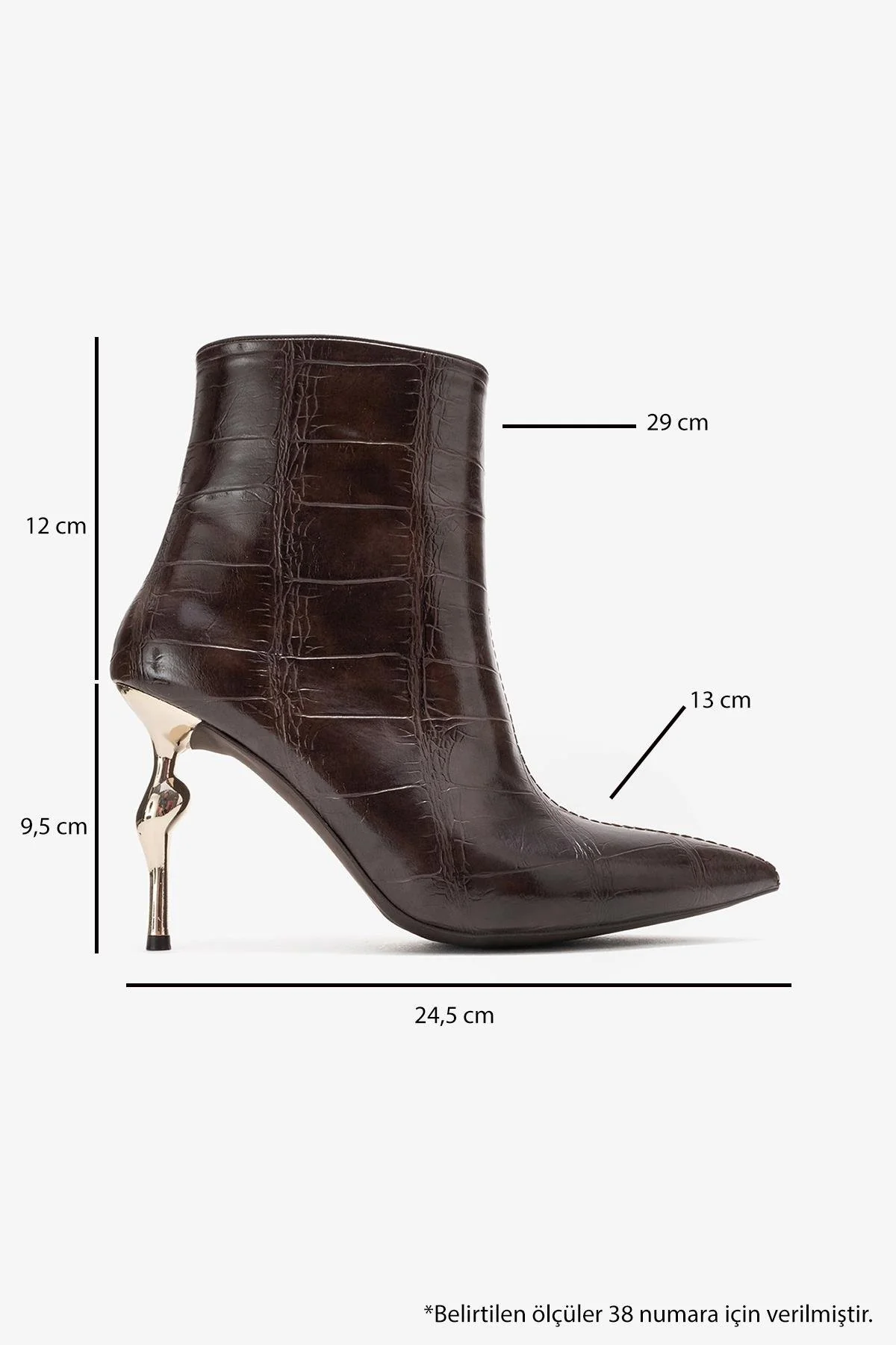 Crista - Brown Stiletto Heel Pointed Toe Boot (Women) - Image 6