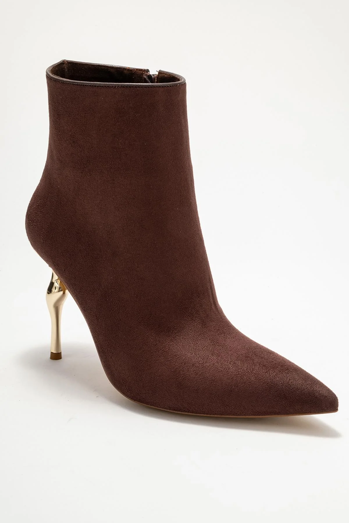 Crista - Brown Suede Pointed Toe Heeled Boot (Women) - Image 3