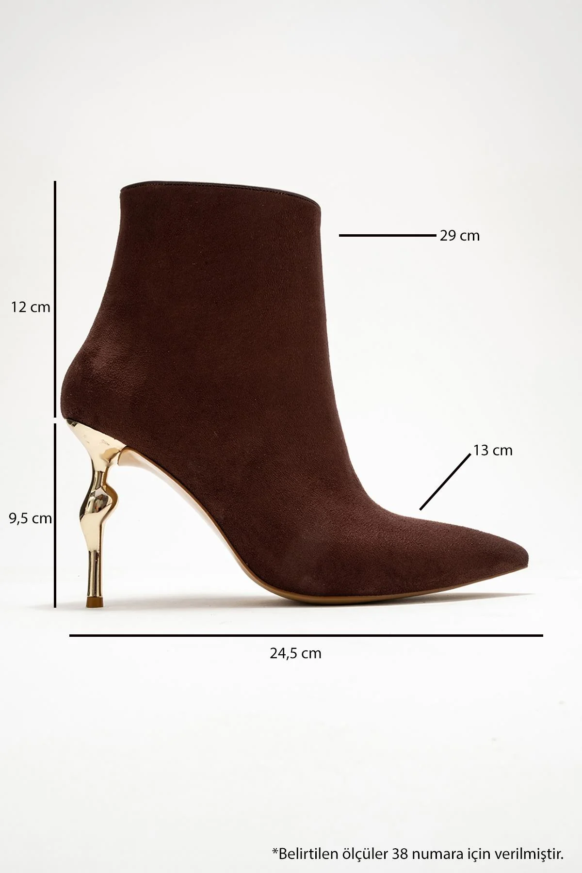 Crista - Brown Suede Pointed Toe Heeled Boot (Women) - Image 6